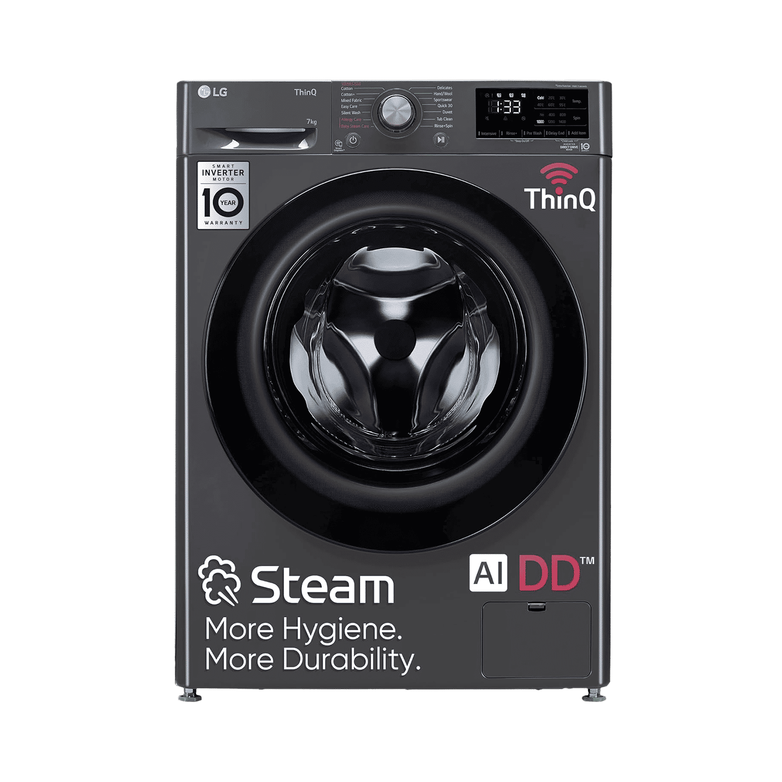 LG 7 Kg 5 Star Inverter Fully Automatic Front Load Washing Machine (FHV1207Z4M, Built-In Heater, Middle Black) LG 7 Kg 5 Star Inverter Fully Automatic Front Load Washing Machine (FHV1207Z4M, Built-In Heater, Middle Black)_1