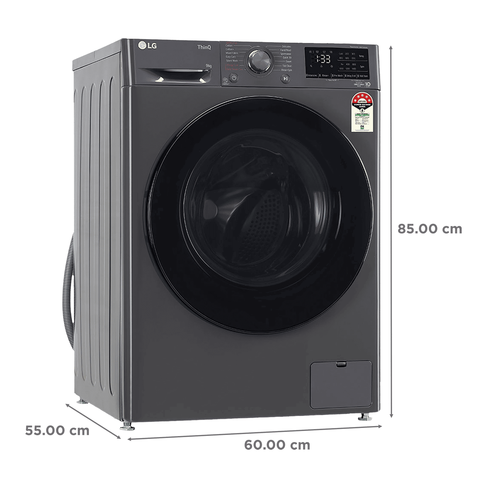 LG 9kg 5 Star Fully Automatic Front Load Washing Machine (FHV1409Z4M.ABMQEIL, LG ThinQ with Wi-Fi, Middle Black)_3