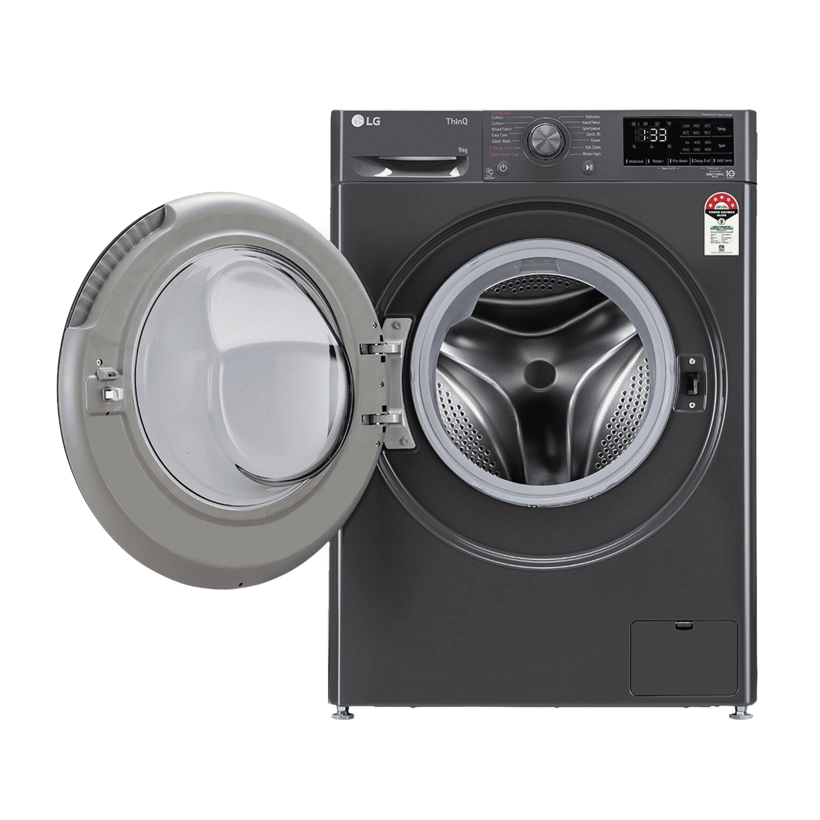 LG 9kg 5 Star Fully Automatic Front Load Washing Machine (FHV1409Z4M.ABMQEIL, LG ThinQ with Wi-Fi, Middle Black)_6