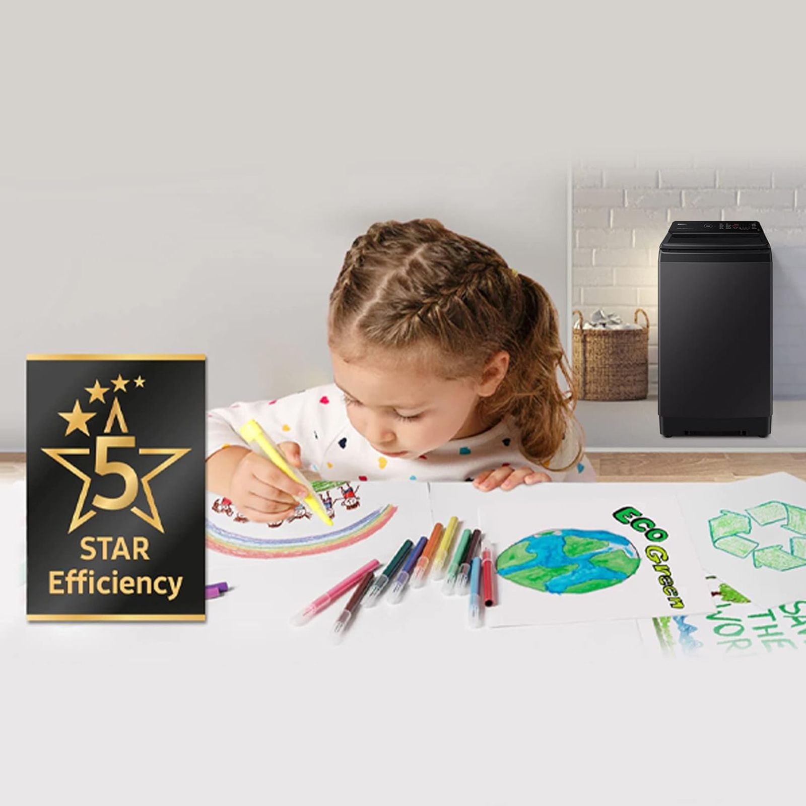 SAMSUNG 9 kg 5 Star Fully Automatic Top Load Washing Machine (WA90BG4546BVTL, Smart Control with Wi-Fi, Black Caviar)_13