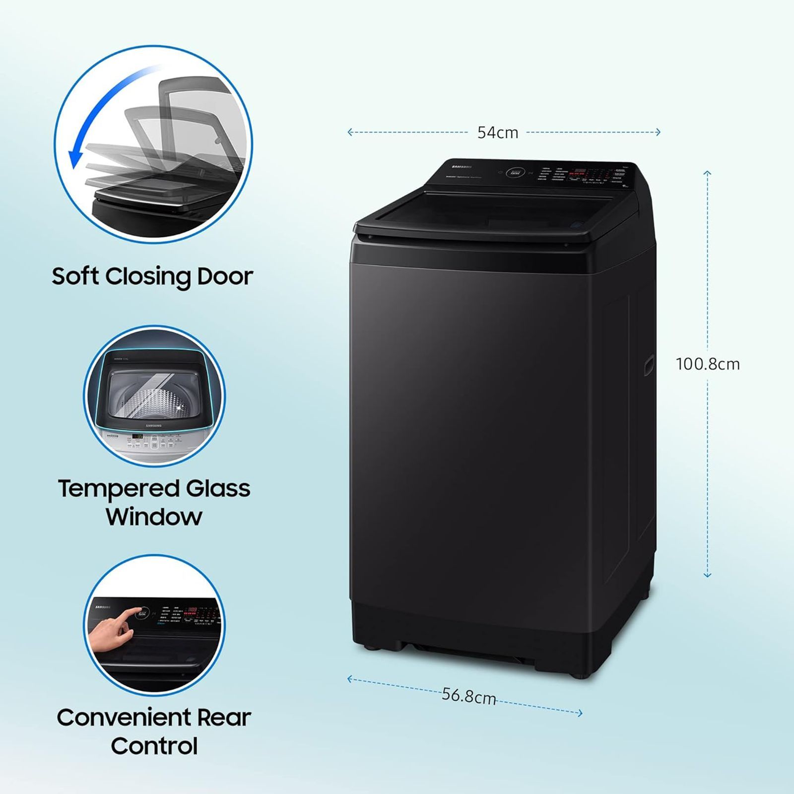 SAMSUNG 9 kg 5 Star Fully Automatic Top Load Washing Machine (WA90BG4546BVTL, Smart Control with Wi-Fi, Black Caviar)_15