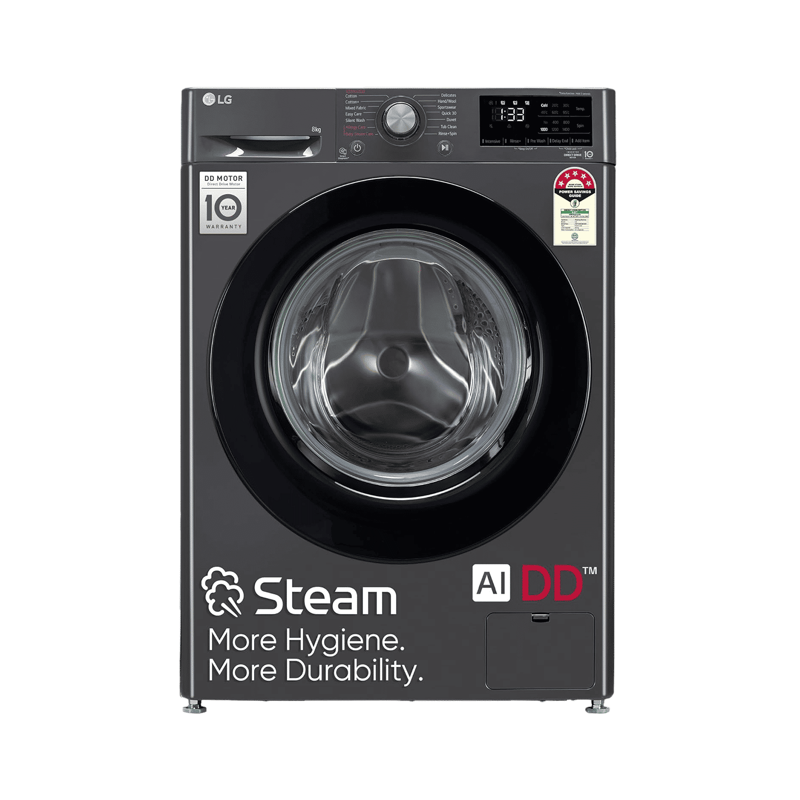 LG 8 kg 5 Star Fully Automatic Front Load Washing Machine (FHV1408Z2M.ABMQEIL, AI Direct Drive Motor, Middle Black) LG 8 kg 5 Star Fully Automatic Front Load Washing Machine (FHV1408Z2M.ABMQEIL, AI Direct Drive Motor, Middle Black)_1