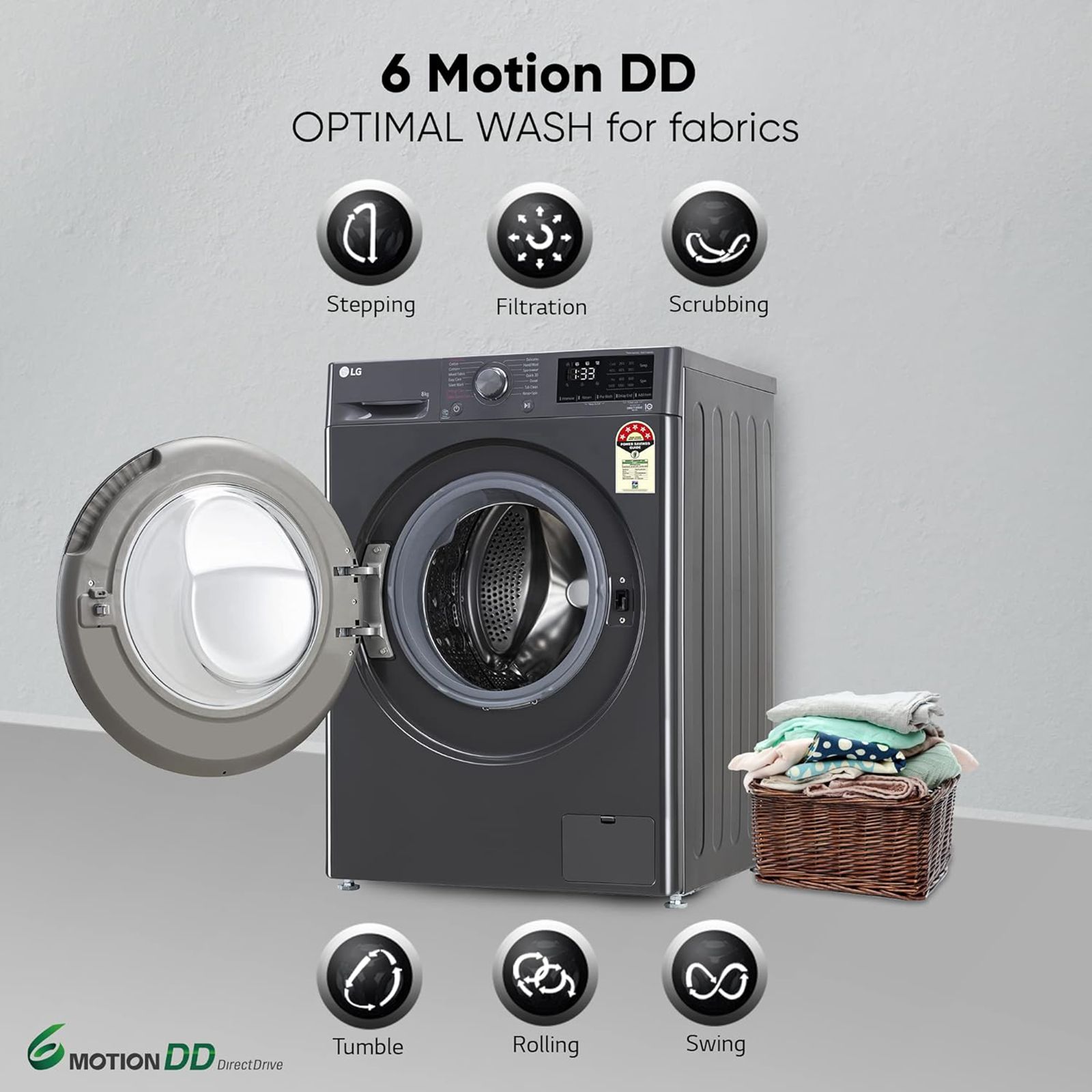LG 8 kg 5 Star Fully Automatic Front Load Washing Machine (FHV1408Z2M.ABMQEIL, AI Direct Drive Motor, Middle Black) LG 8 kg 5 Star Fully Automatic Front Load Washing Machine (FHV1408Z2M.ABMQEIL, AI Direct Drive Motor, Middle Black)_15