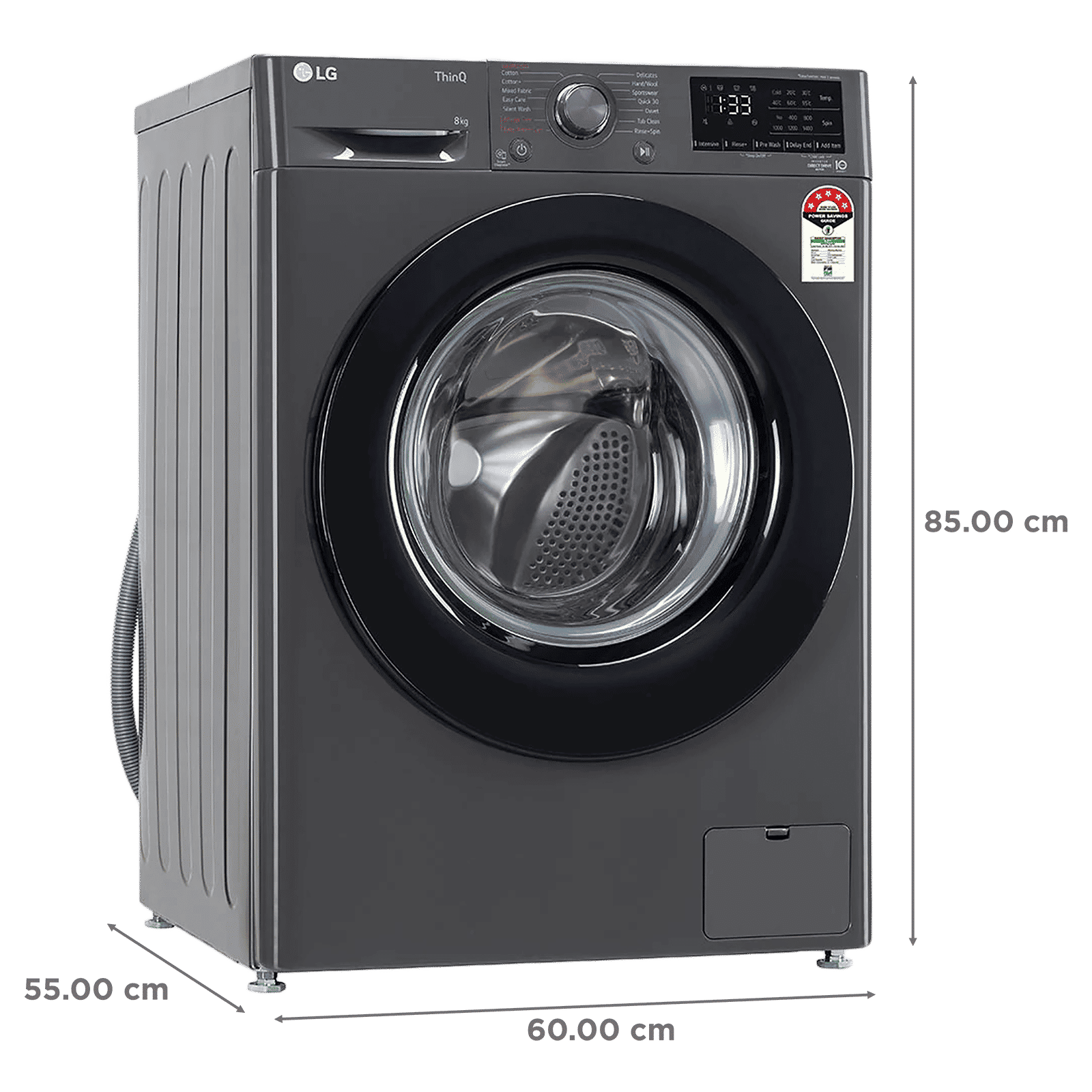 LG 8 kg 5 Star Fully Automatic Front Load Washing Machine (FHV1408Z2M.ABMQEIL, AI Direct Drive Motor, Middle Black) LG 8 kg 5 Star Fully Automatic Front Load Washing Machine (FHV1408Z2M.ABMQEIL, AI Direct Drive Motor, Middle Black)_3