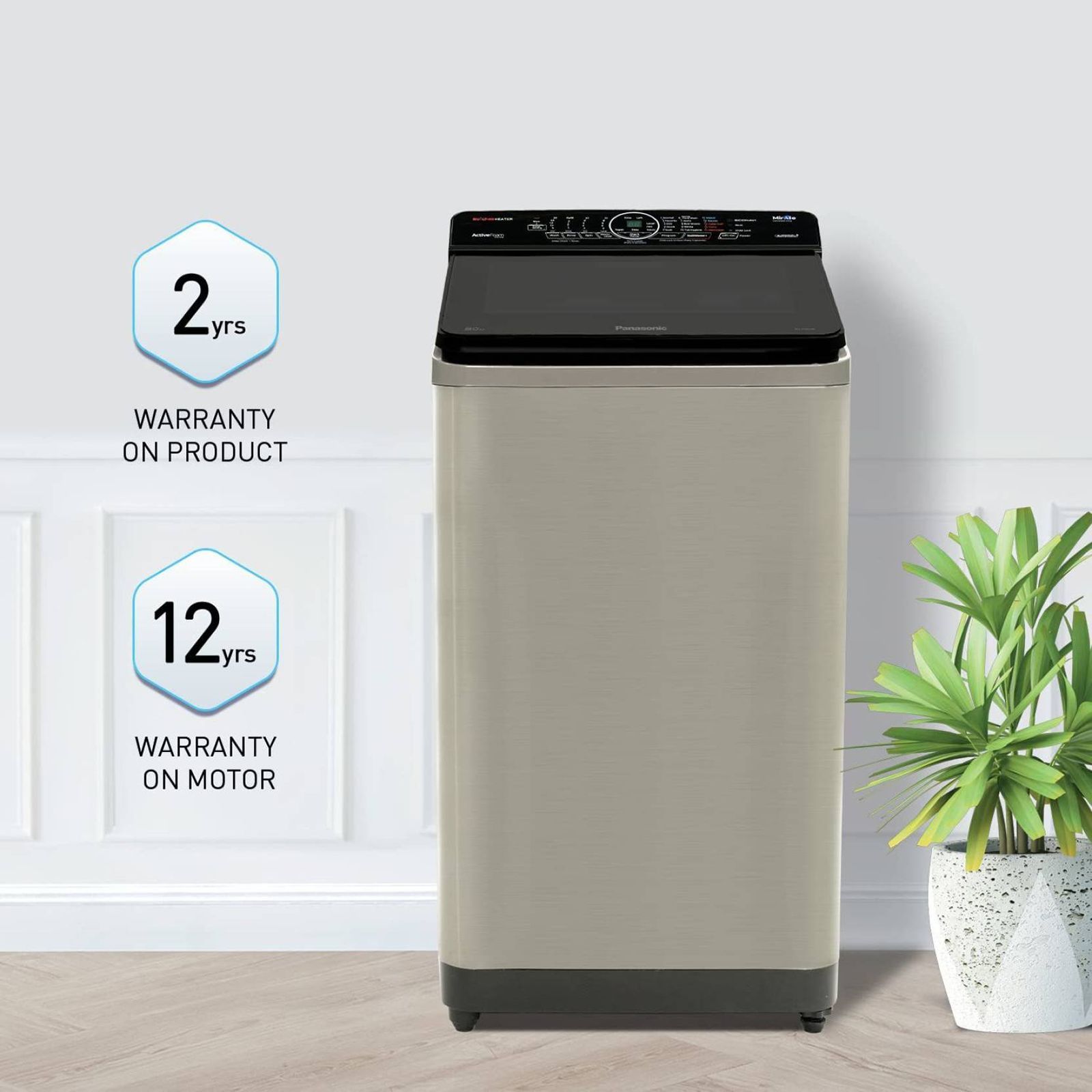 Panasonic 8 kg 5 Star Fully Automatic Top Load Washing Machine (NA-F80V10SRB, In-built Heater, Stainless Steel) Panasonic 8 kg 5 Star Fully Automatic Top Load Washing Machine (NA-F80V10SRB, In-built Heater, Stainless Steel)_9