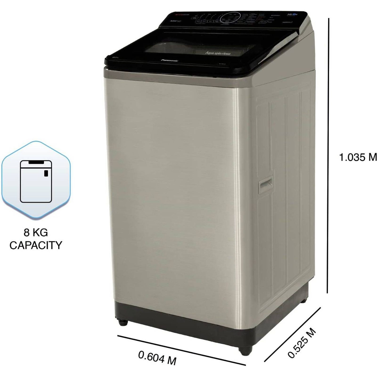 Panasonic 8 kg 5 Star Fully Automatic Top Load Washing Machine (NA-F80V10SRB, In-built Heater, Stainless Steel) Panasonic 8 kg 5 Star Fully Automatic Top Load Washing Machine (NA-F80V10SRB, In-built Heater, Stainless Steel)_17