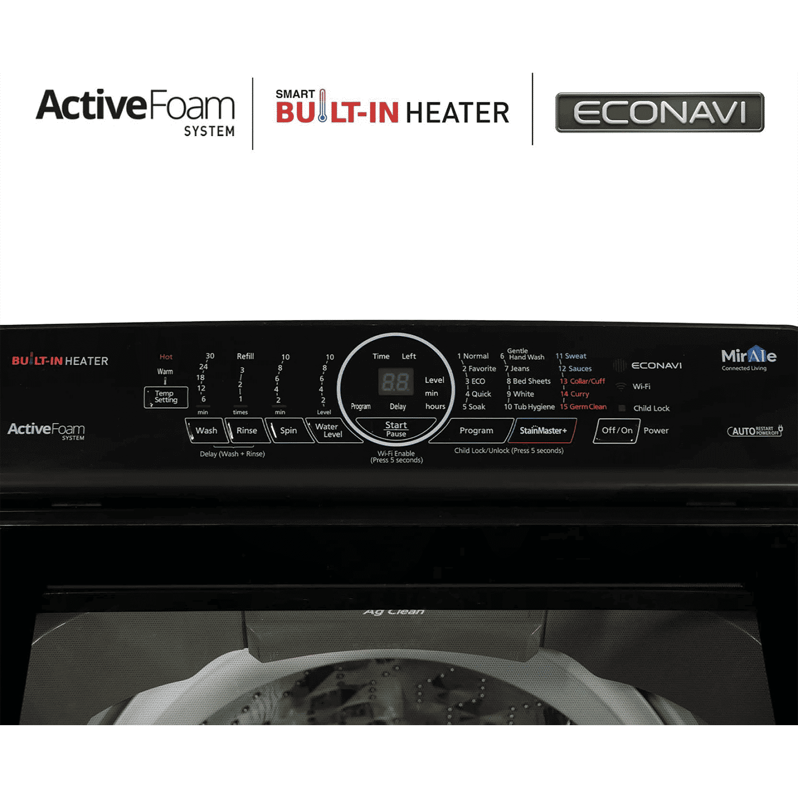 Panasonic 8 kg 5 Star Fully Automatic Top Load Washing Machine (NA-F80V10SRB, In-built Heater, Stainless Steel) Panasonic 8 kg 5 Star Fully Automatic Top Load Washing Machine (NA-F80V10SRB, In-built Heater, Stainless Steel)_19