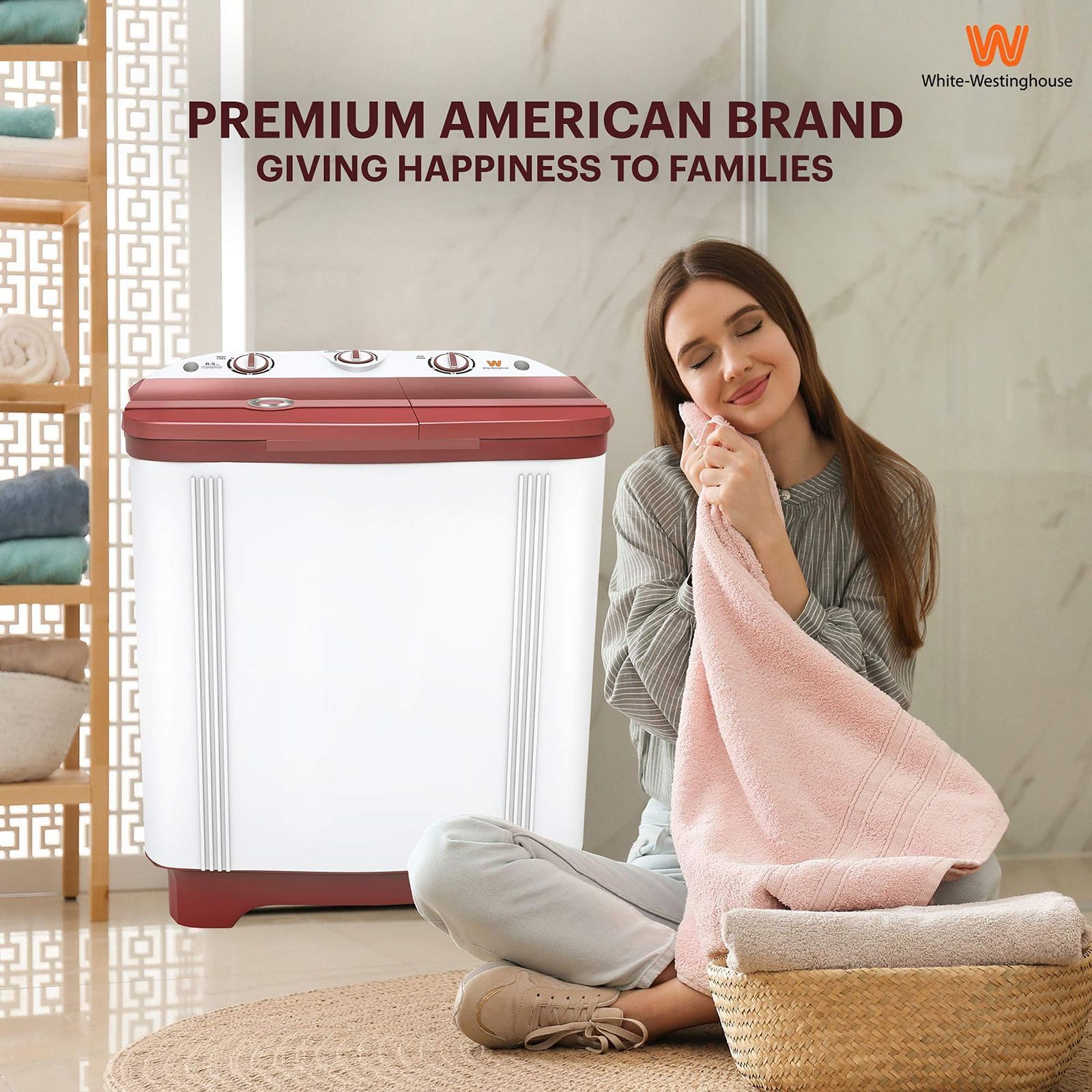 White Westinghouse 6.5 kg Semi-Automatic Washing Machine with Lint Filter (CSW6500, White/Maroon)_18