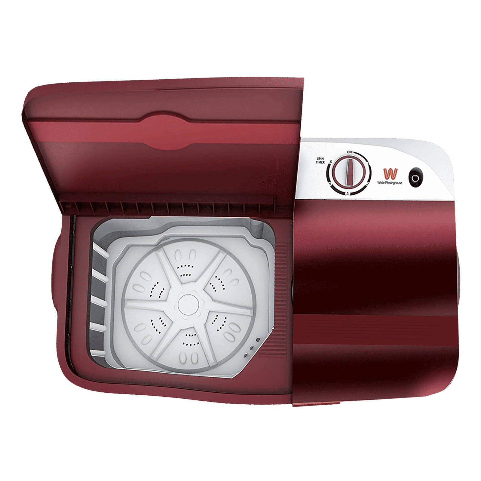 White Westinghouse 6.5 kg Semi-Automatic Washing Machine with Lint Filter (CSW6500, White/Maroon)_8