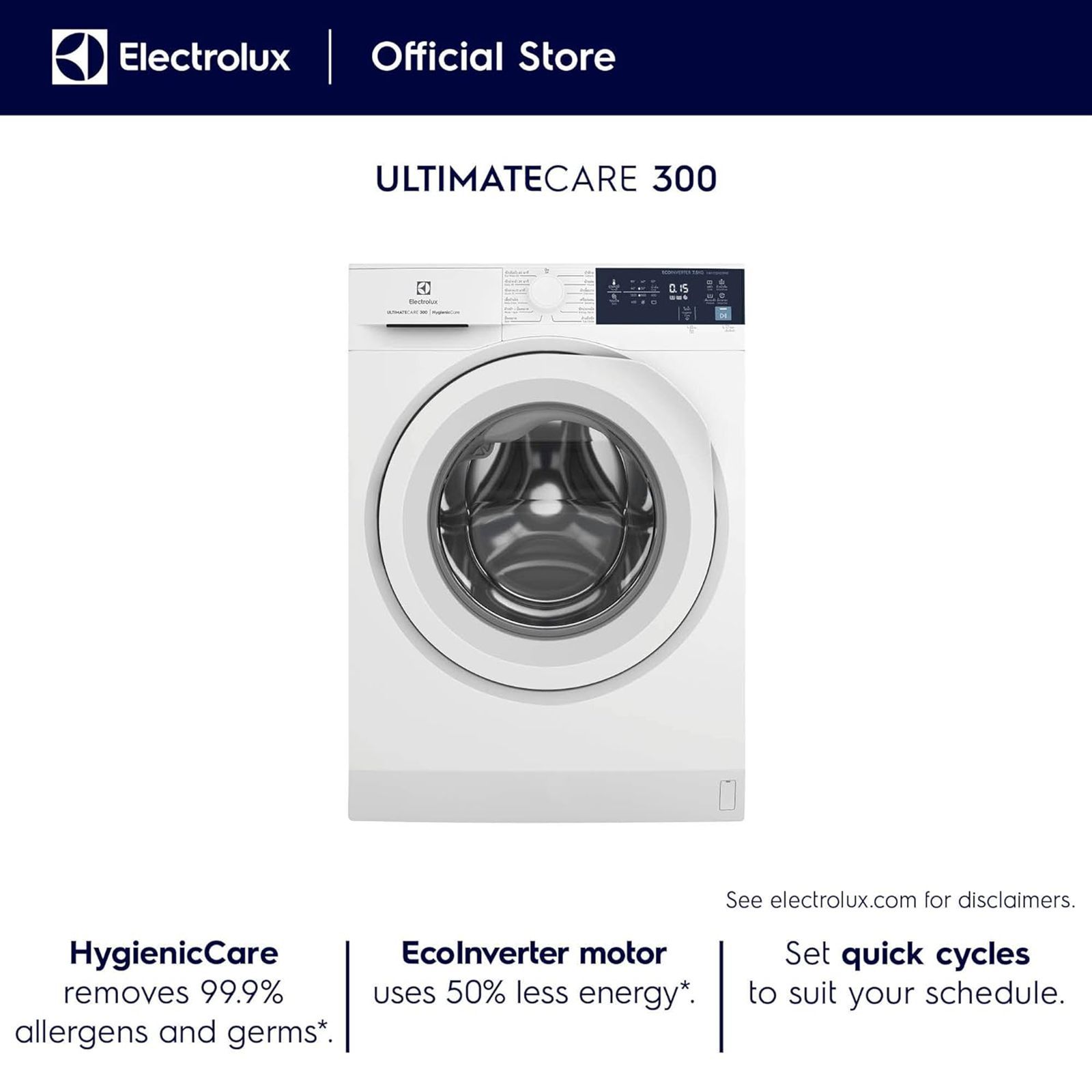 Electrolux 7.5 Kg 5 Star Fully Automatic Front Load Washing Machine (UltimateCare 300, EWF7524D3WB, HygienicCare, White) Electrolux 7.5 Kg 5 Star Fully Automatic Front Load Washing Machine (UltimateCare 300, EWF7524D3WB, HygienicCare, White)_18