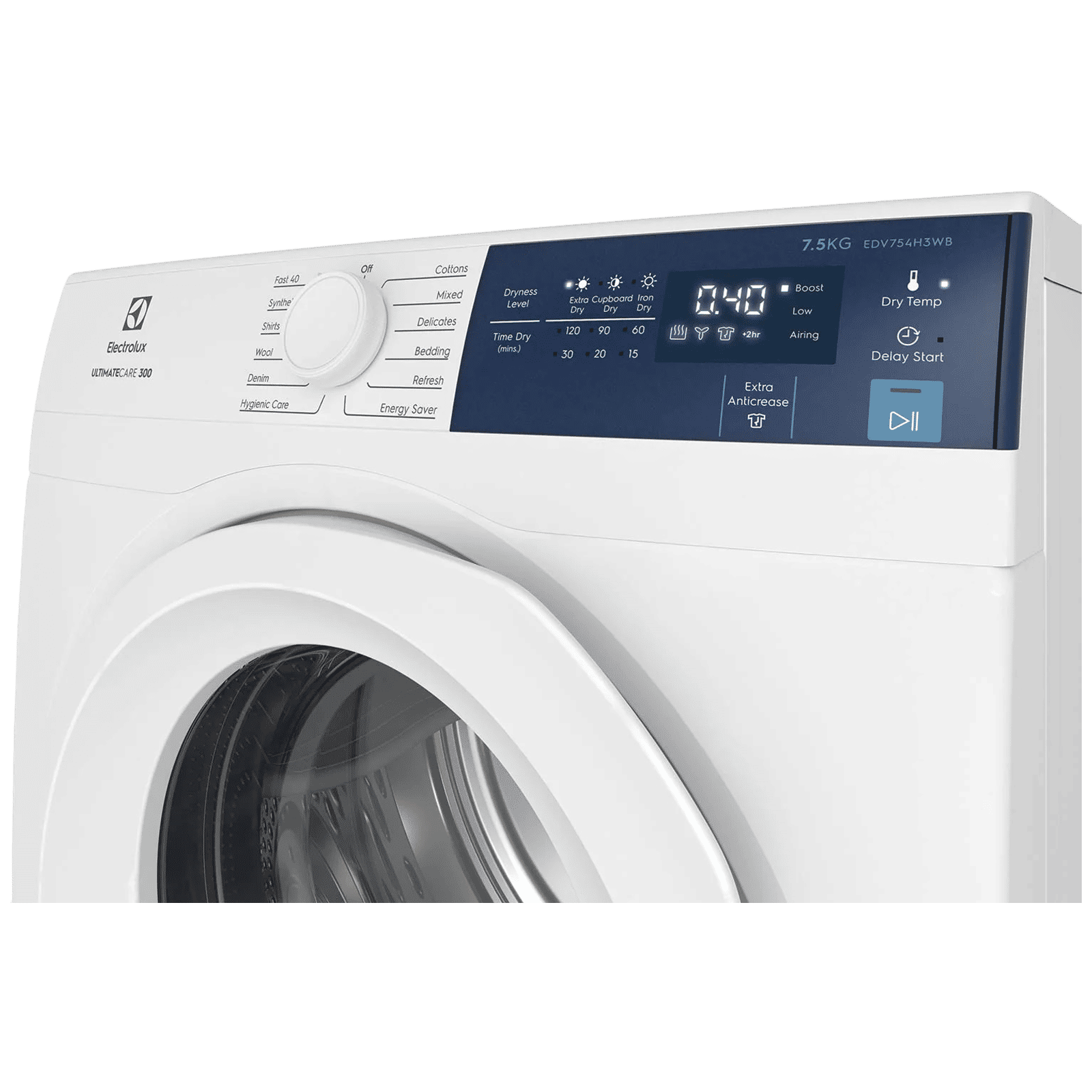 Electrolux UltimateCare 300 7.5 kg Fully Automatic Front Load Dryer (ReverseTumbling Function, EDV754H3WB, White)_4