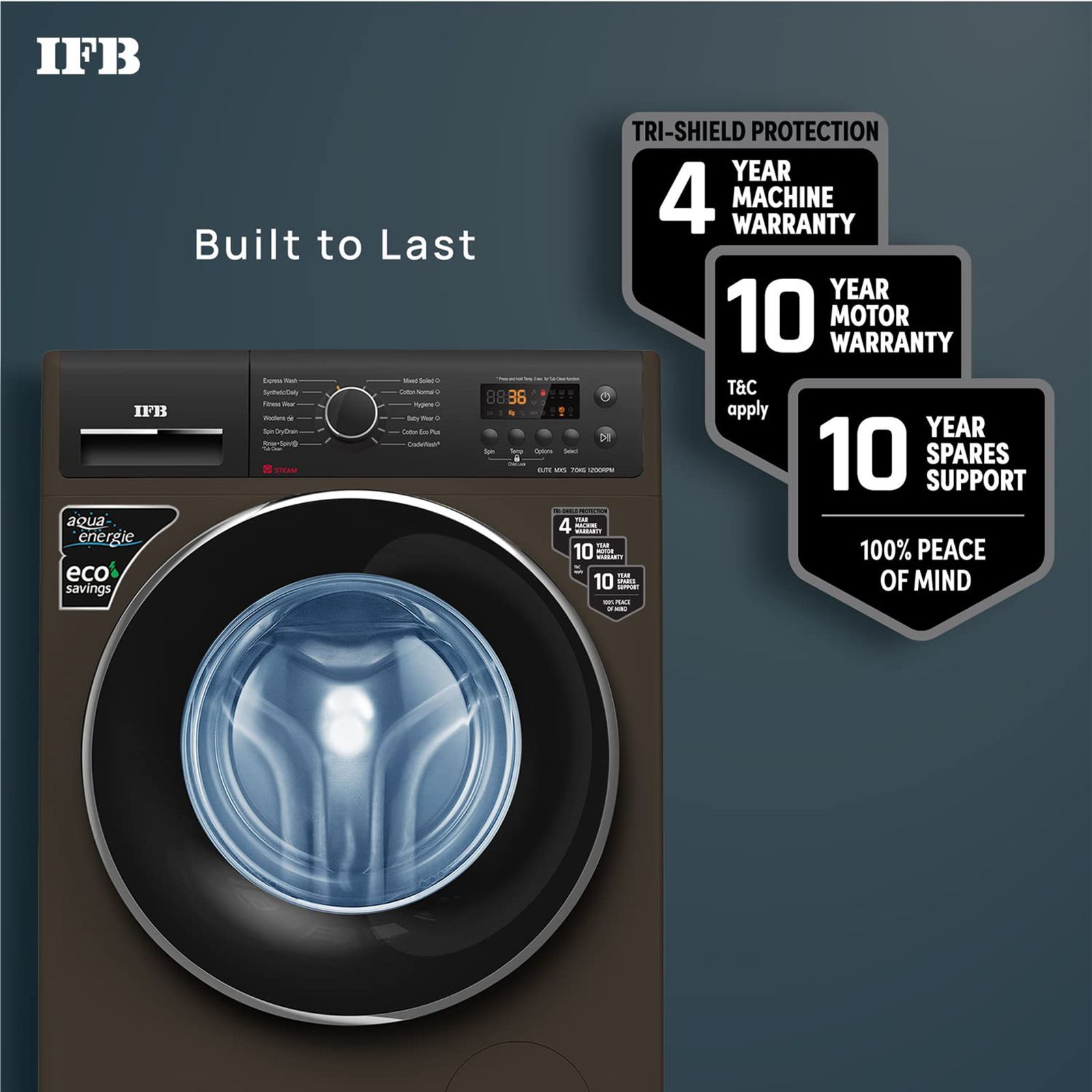 IFB 7 kg 5 Star Fully Automatic Front Load Washing Machine (Elite MXS 7012, Crescent Moon Drum, Mocha)_18