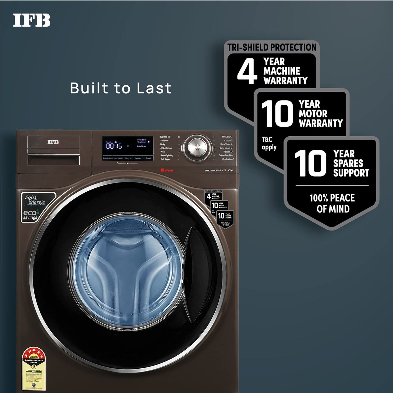 IFB 9 kg 5 Star Fully Automatic Front Load Washing Machine (Executive Plus MXS 9014, Crescent Moon Drum, Mocha)_8