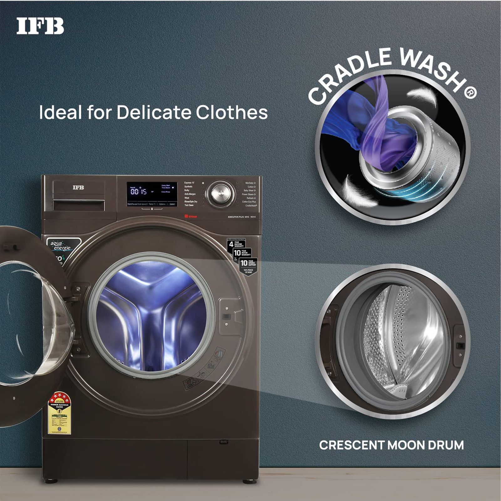 IFB 9 kg 5 Star Fully Automatic Front Load Washing Machine (Executive Plus MXS 9014, Crescent Moon Drum, Mocha)_14