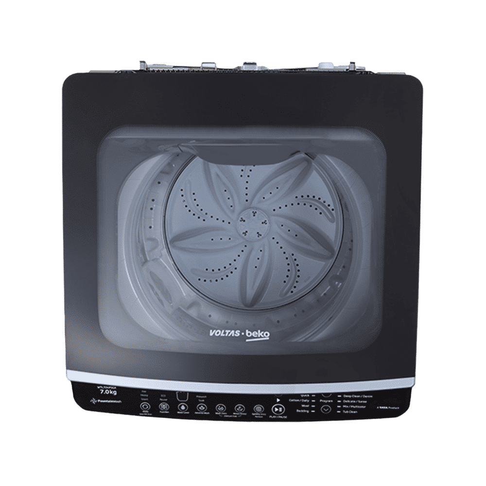 VOLTAS beko 7 Kg 5 Star Inverter Fully Automatic Top Load Washing Machine (WTL70VPSGX, Dust Resistant, Grey)_4