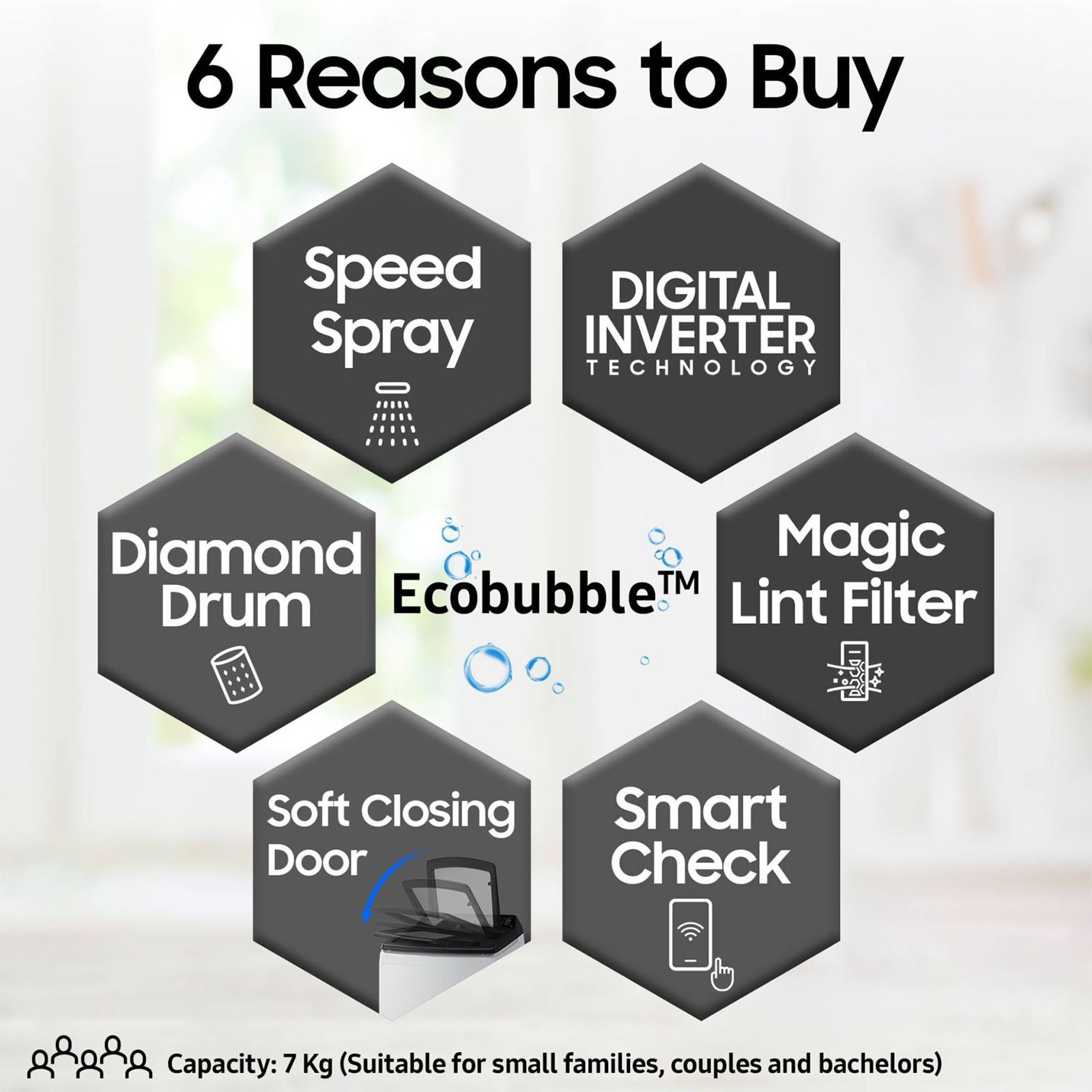 SAMSUNG 7 Kg 5 Star Inverter Fully Automatic Top Load Washing Machine (WA70BG4545BGTL, Ecobubble Technology, Light Grey)_12