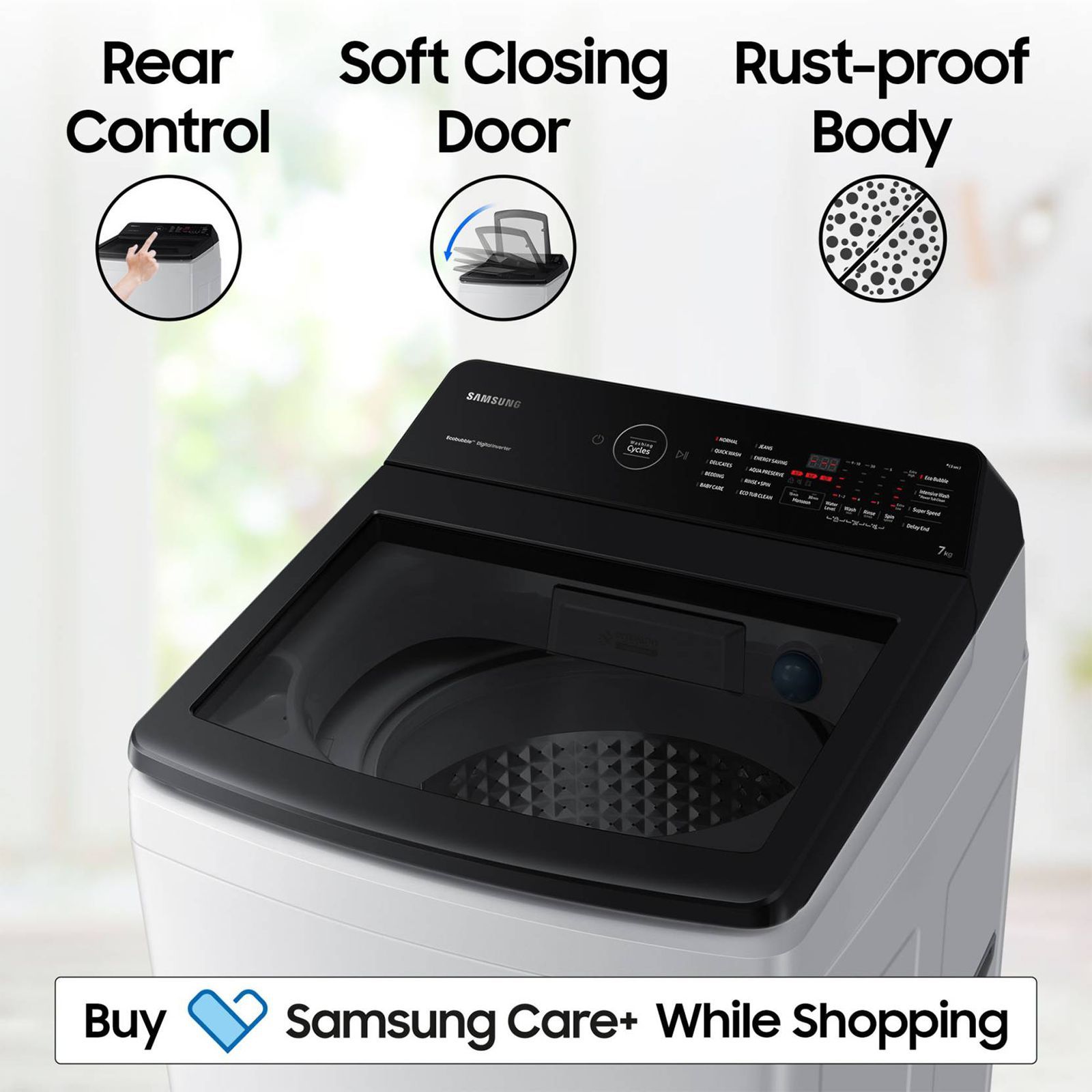SAMSUNG 7 Kg 5 Star Inverter Fully Automatic Top Load Washing Machine (WA70BG4545BGTL, Ecobubble Technology, Light Grey)_16