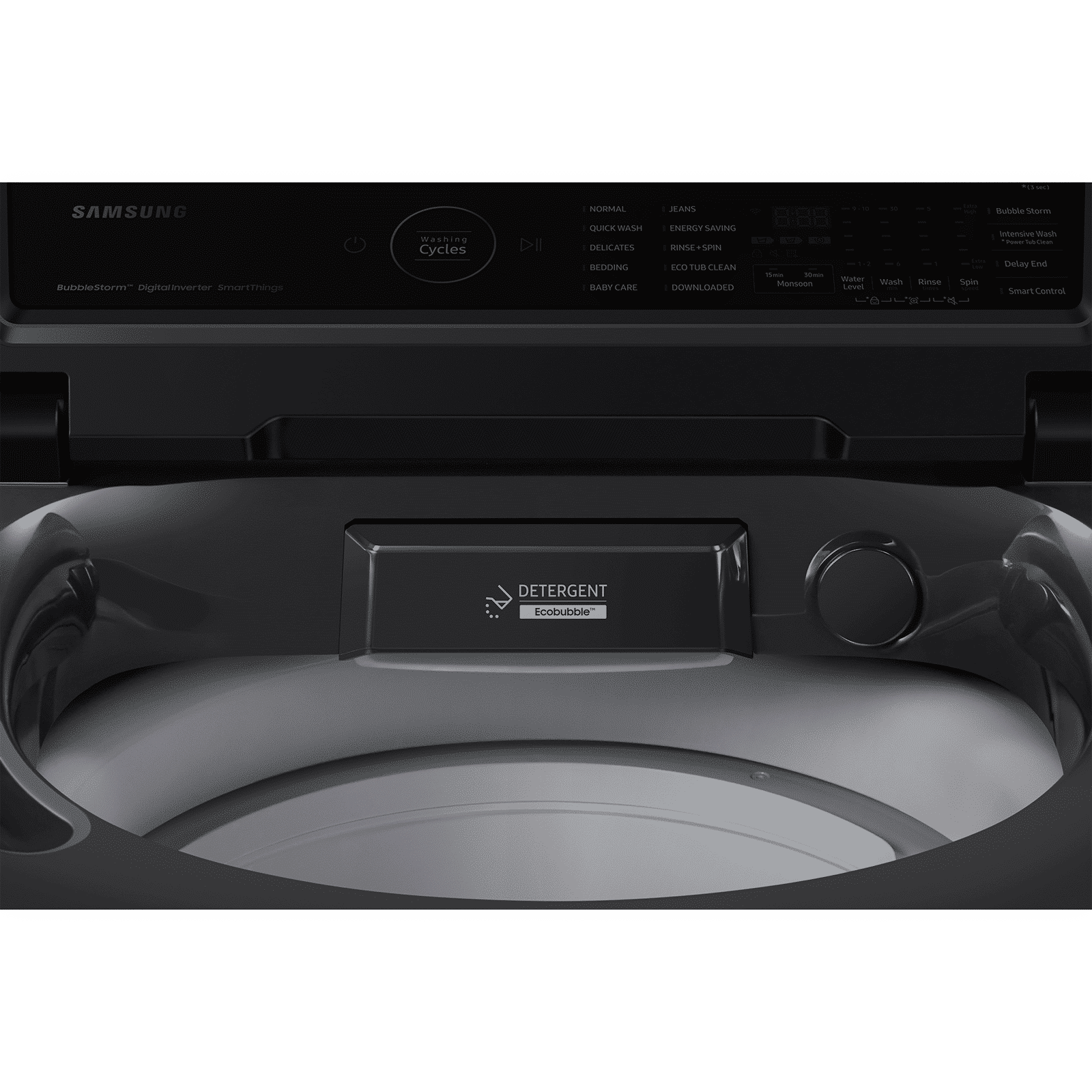 SAMSUNG 9 Kg 5 Star Inverter Fully Automatic Top Load Washing Machine (WA90BG4542BDTL, Diamond Drum, Dark Grey)_9