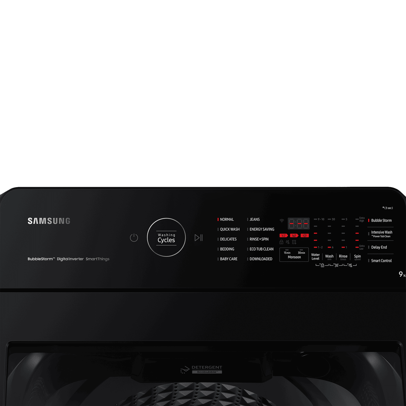 SAMSUNG 9 Kg 5 Star Inverter Fully Automatic Top Load Washing Machine (WA90BG4542BDTL, Diamond Drum, Dark Grey)_4