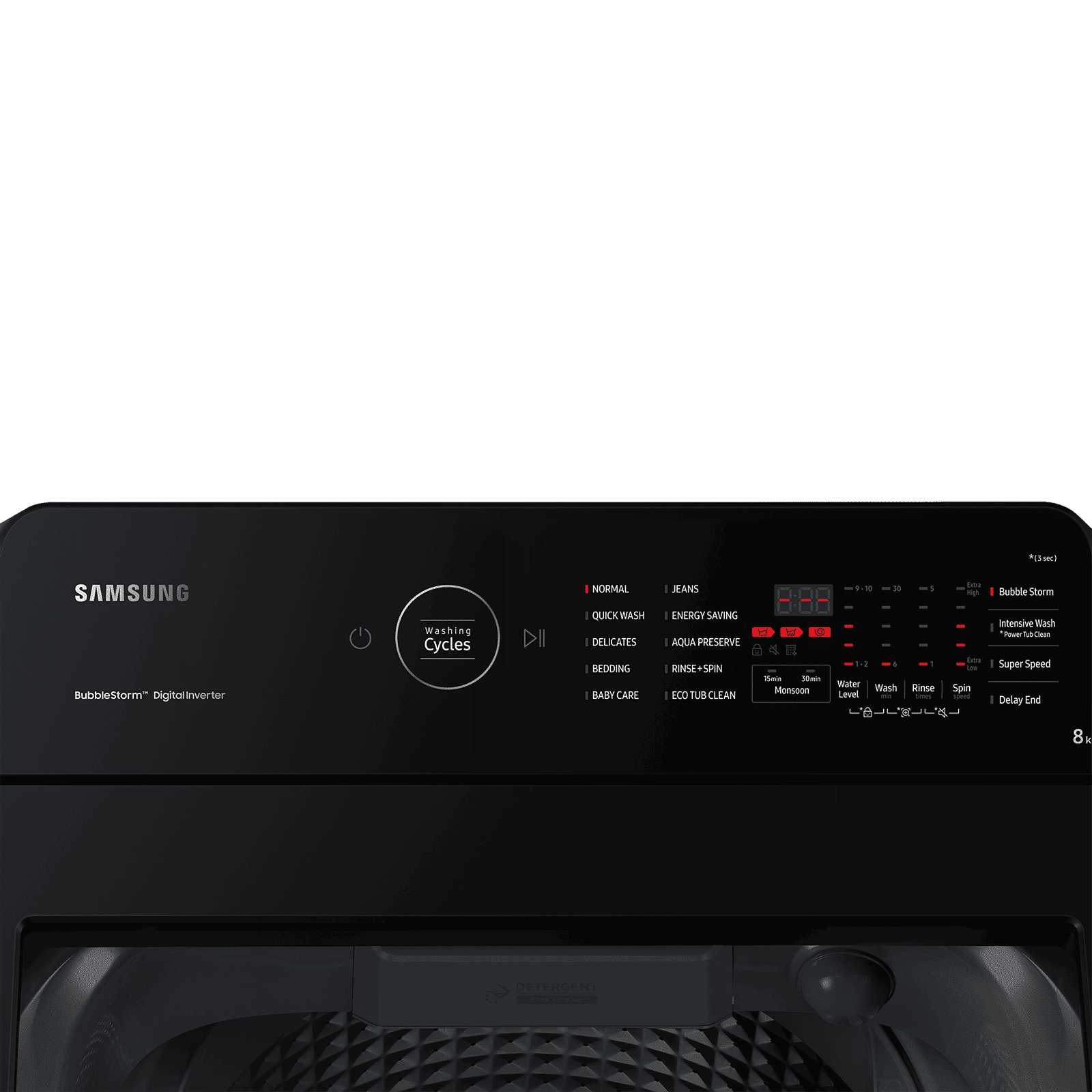 SAMSUNG 8 Kg 5 Star Inverter Fully Automatic Top Load Washing Machine (WA80BG4545BYTL, Ecobubble Technology, Lavender Grey)_4