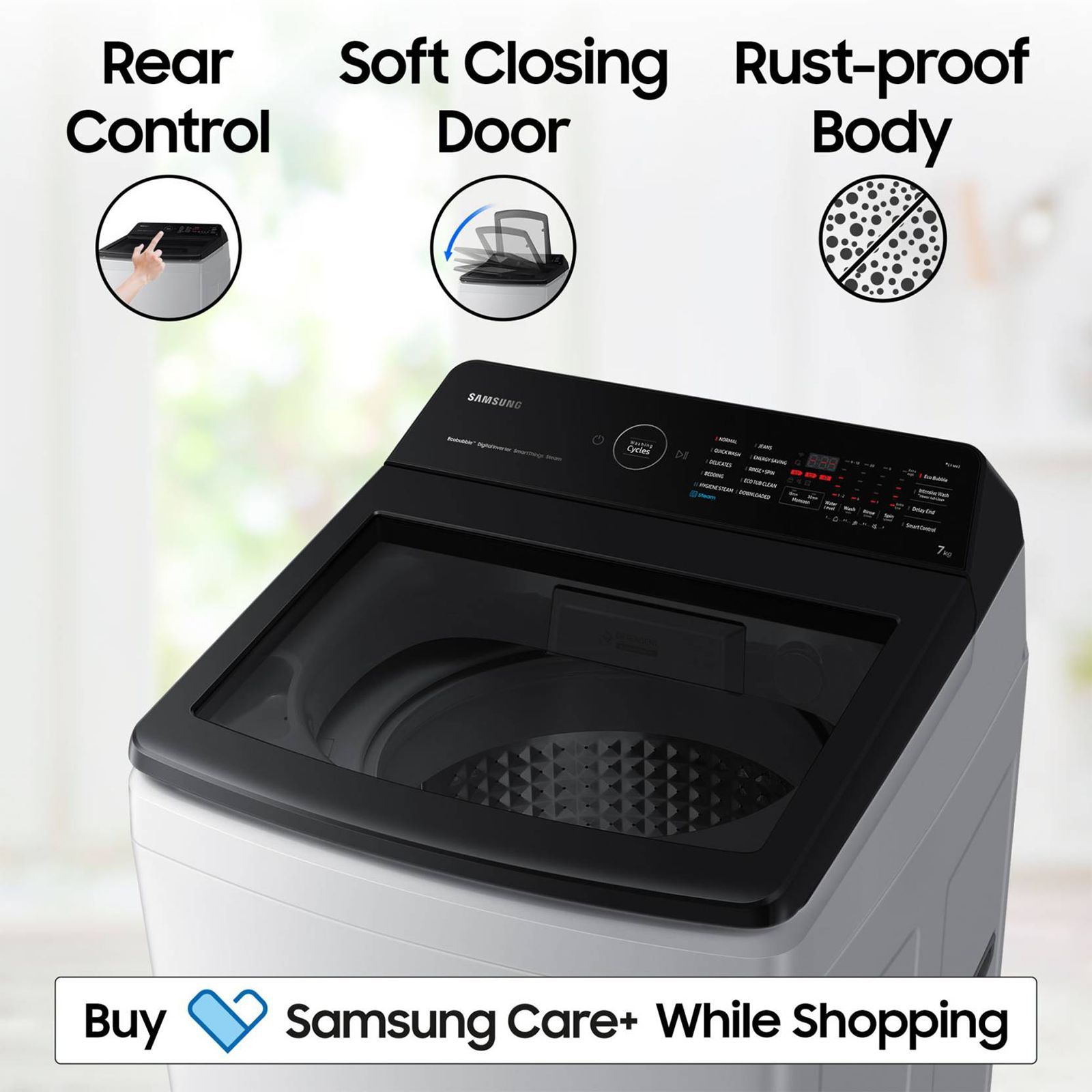 SAMSUNG 7 Kg 5 Star Wi-Fi Inverter Fully Automatic Top Load Washing Machine (WA70BG4582BYTL, Ecobubble Technology, Lavender Grey)_14