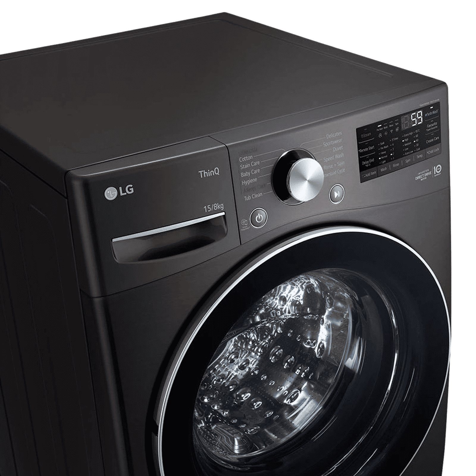 LG 15/8 kg 5 Star Fully Automatic Front Load Washer Dryer(FHD1508STB.ABLQEIL, AI Direct Drive, Black VCM)_12
