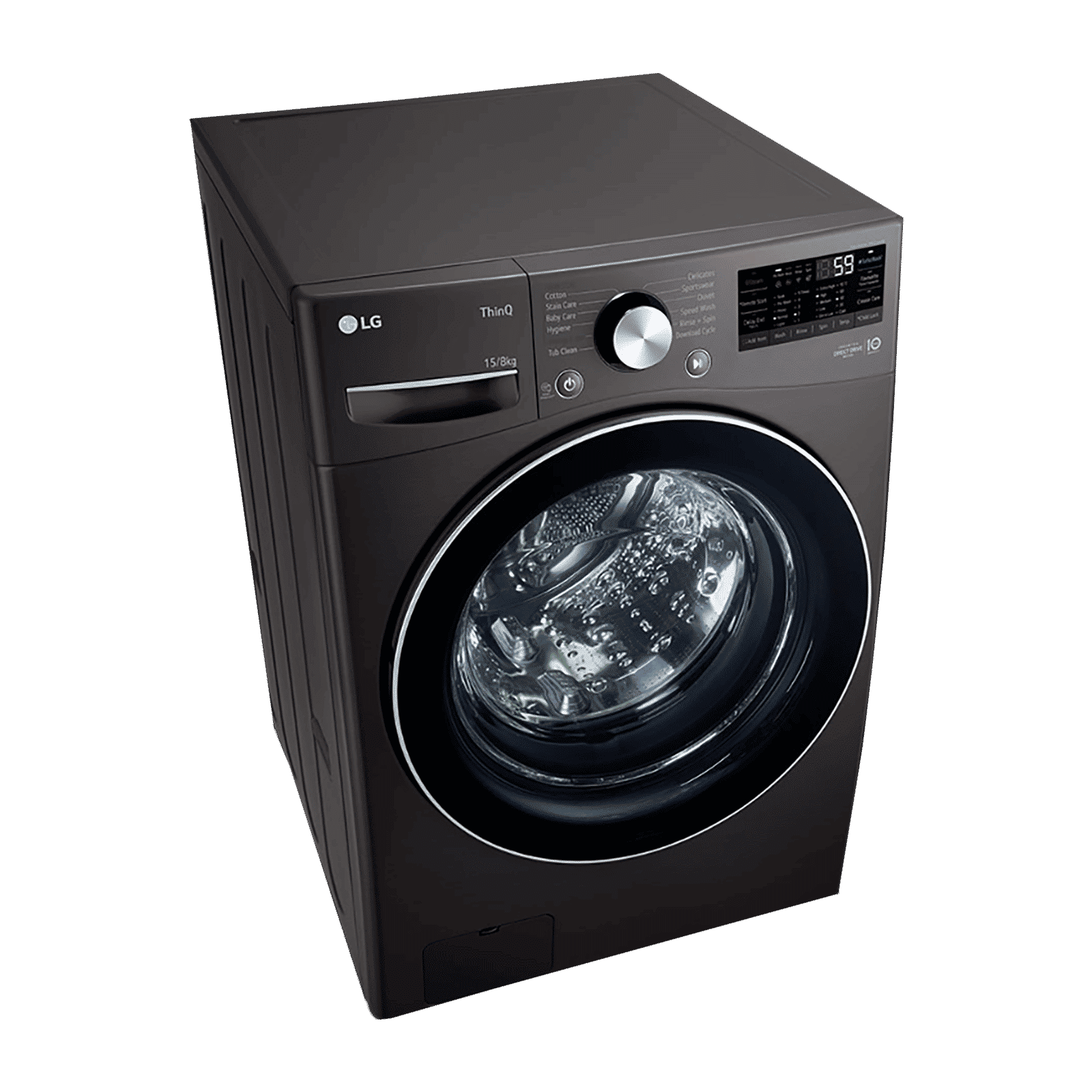 LG 15/8 kg 5 Star Fully Automatic Front Load Washer Dryer(FHD1508STB.ABLQEIL, AI Direct Drive, Black VCM)_17
