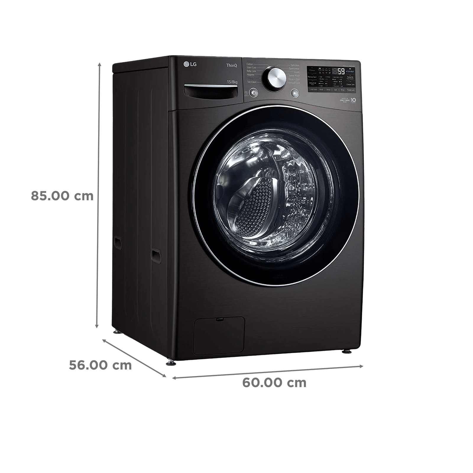 LG 15/8 kg 5 Star Fully Automatic Front Load Washer Dryer(FHD1508STB.ABLQEIL, AI Direct Drive, Black VCM)_3