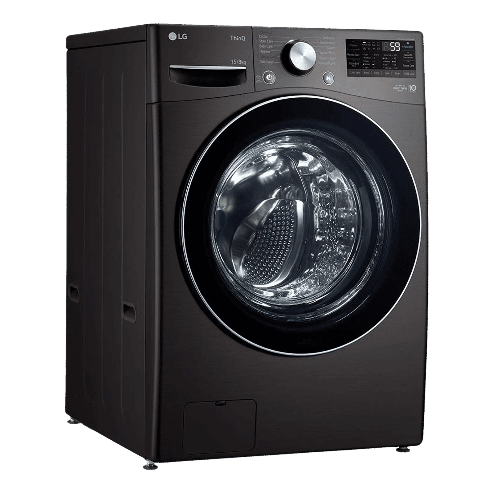 LG 15/8 kg 5 Star Fully Automatic Front Load Washer Dryer(FHD1508STB.ABLQEIL, AI Direct Drive, Black VCM)_4