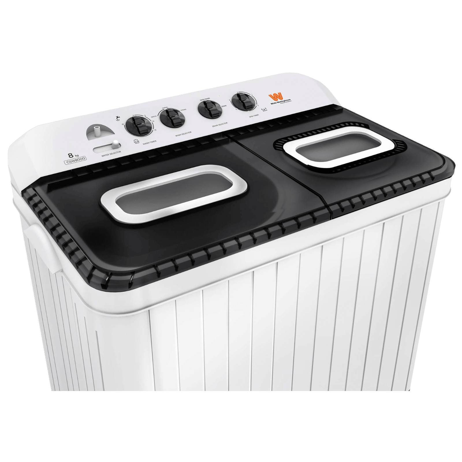White Westinghouse 8 kg 5 Star Semi Automatic Washing Machine with 5 Wing Pulsator (CSW8000, White and Grey)_5