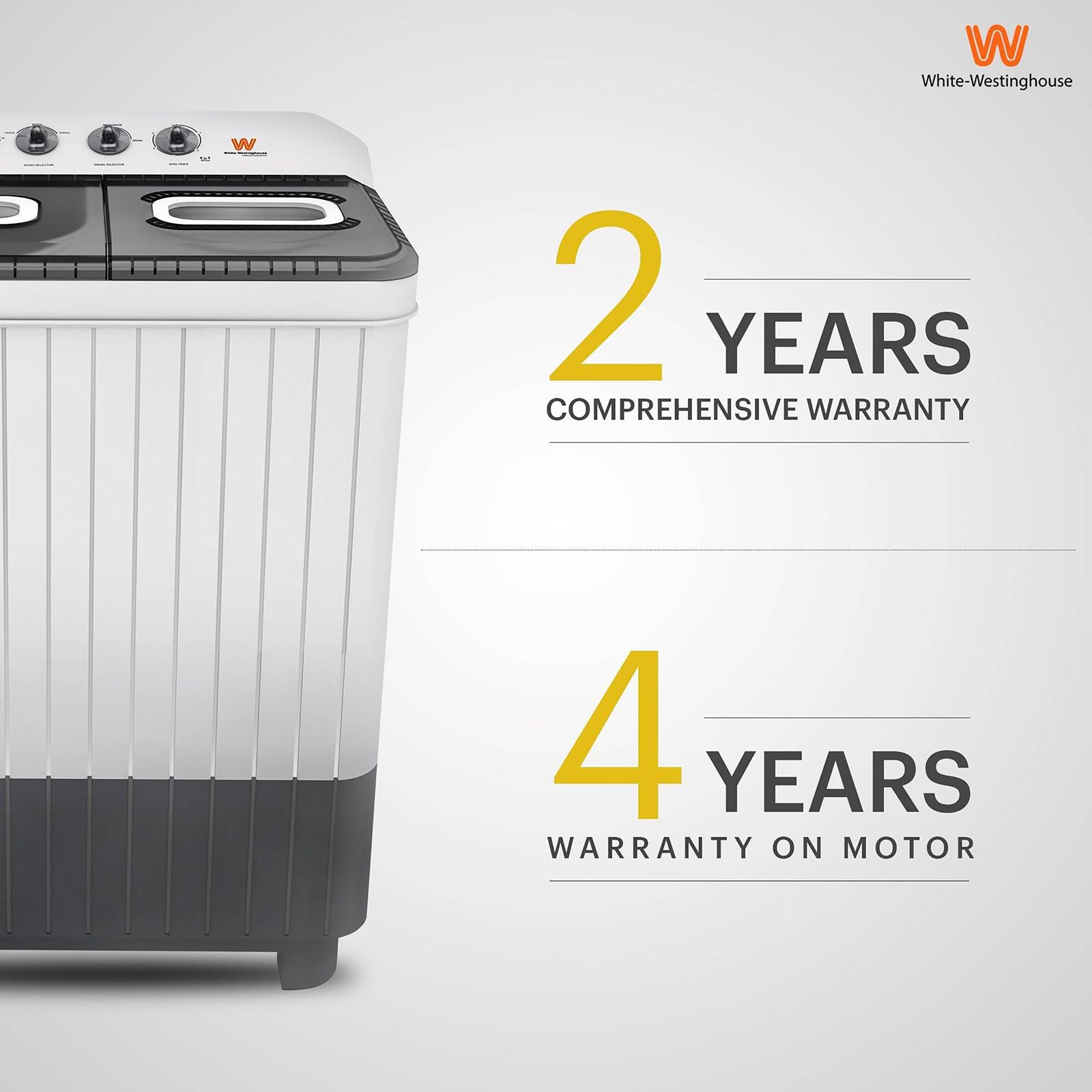 White Westinghouse 9 kg 5 Star Semi Automatic Washing Machine with 5 Wing Pulsator (CSW9000, Grey)_16