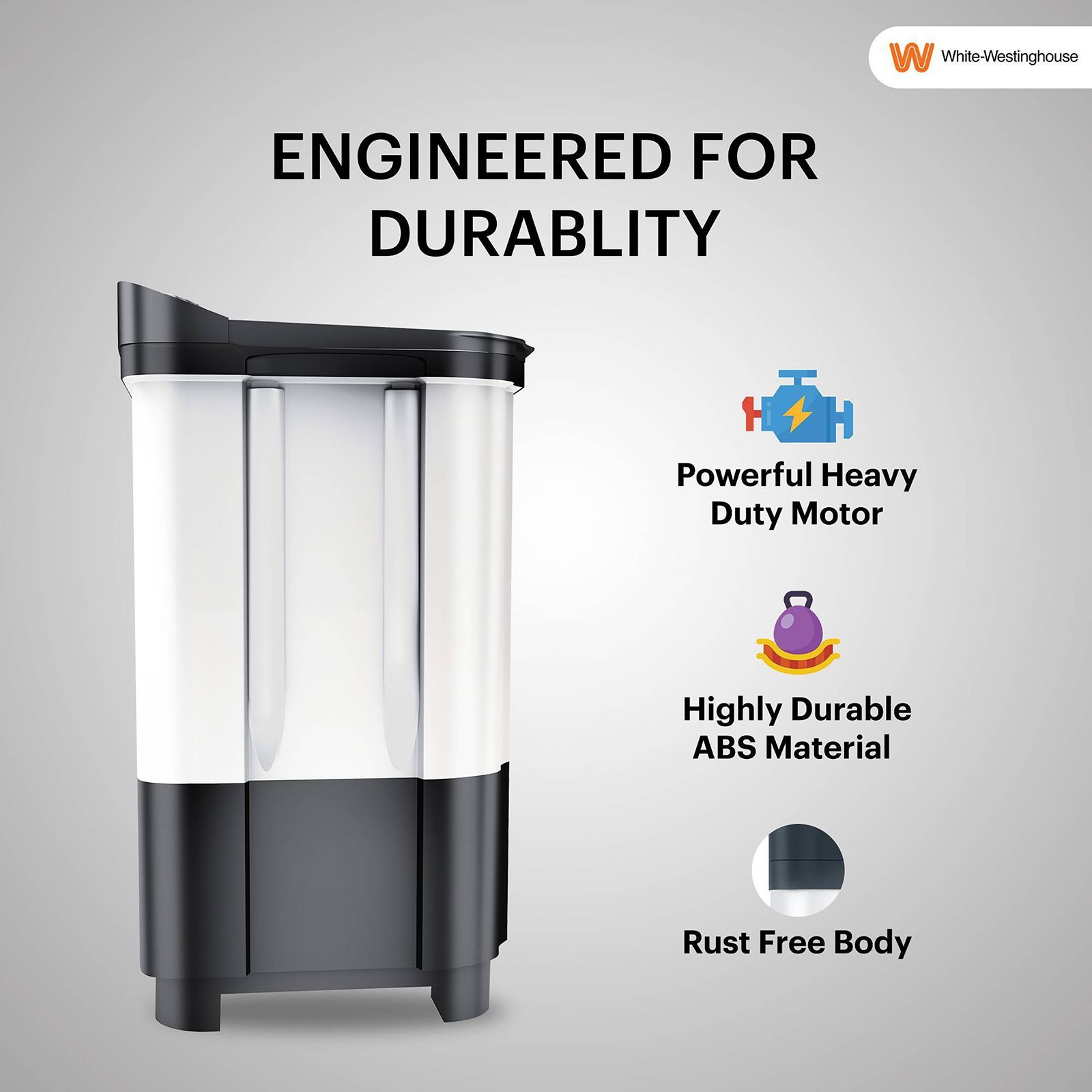 White Westinghouse 8.5 kg Semi Automatic Washing Machine with Six-Fin Jumbo Pulsator (CSW8500, Grey and White)_16