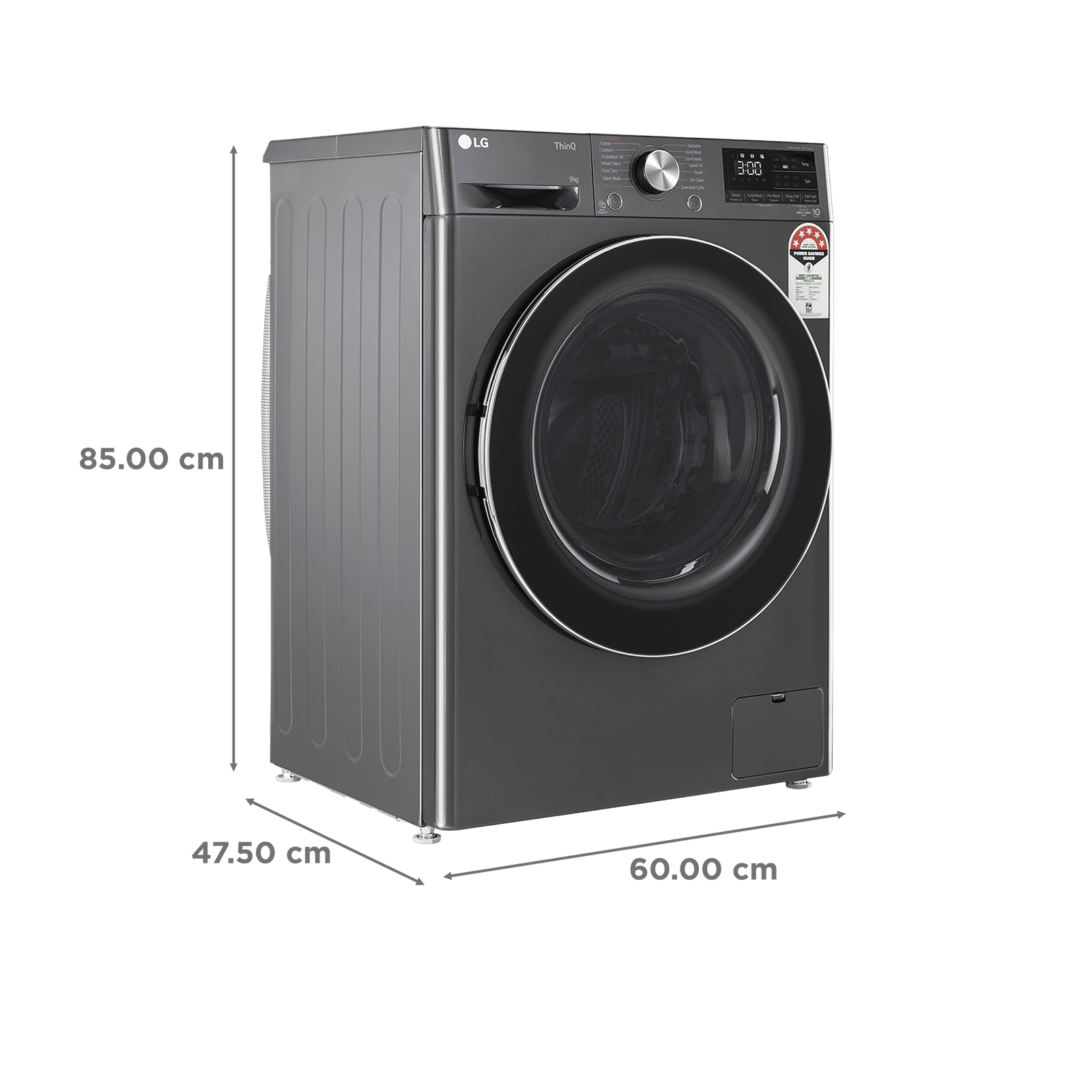 LG 9 Kg 5 Star Inverter Fully Automatic Front Load Washing Machine (FHP1209Z9B.ABLQEIL, In-built Heater, Steam Plus, Black)_3