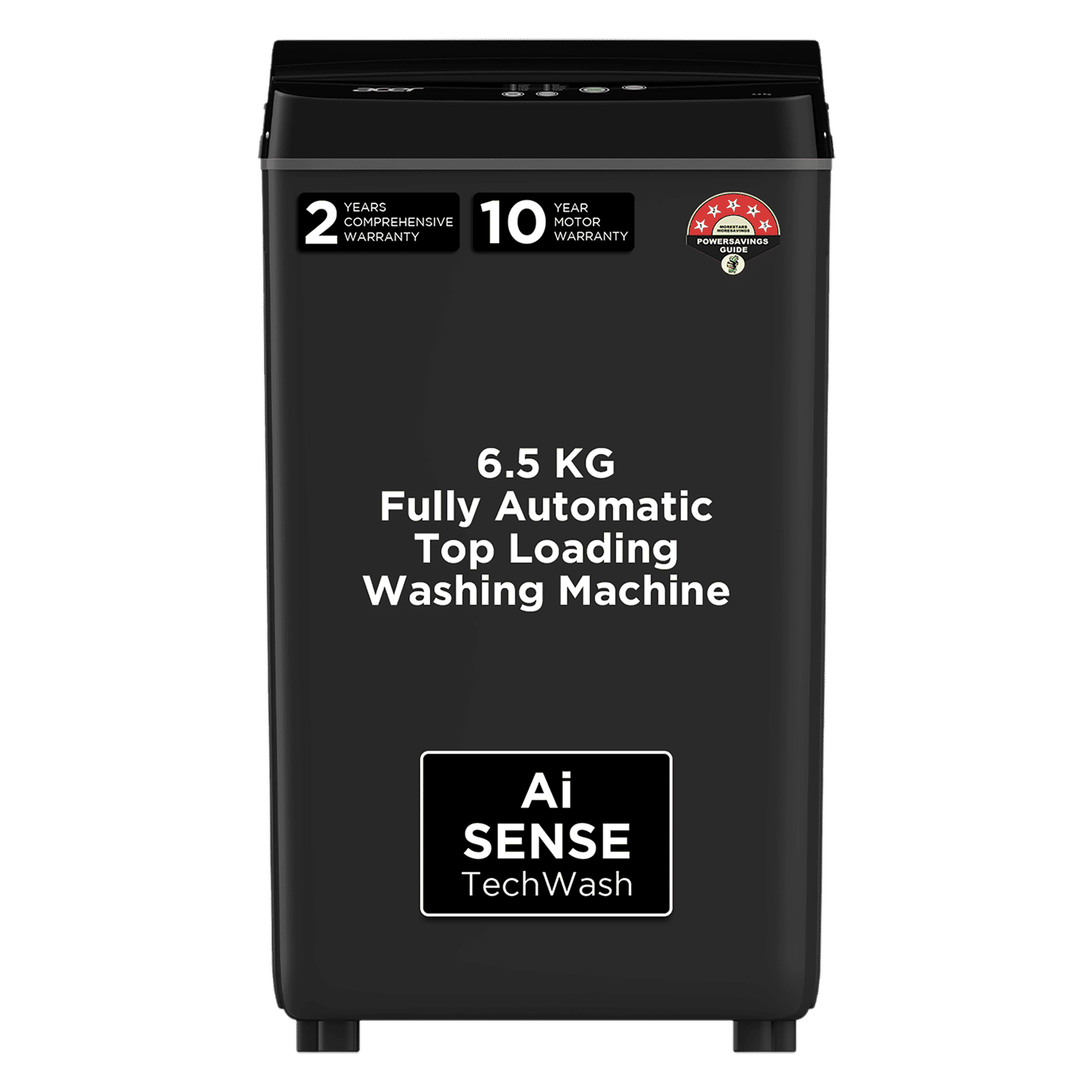 acer 6.5 kg 5 Star Fully Automatic Top Load Washing Machine (Halo Wash, AR65FATLP0GT, AiSense, Grey)_1