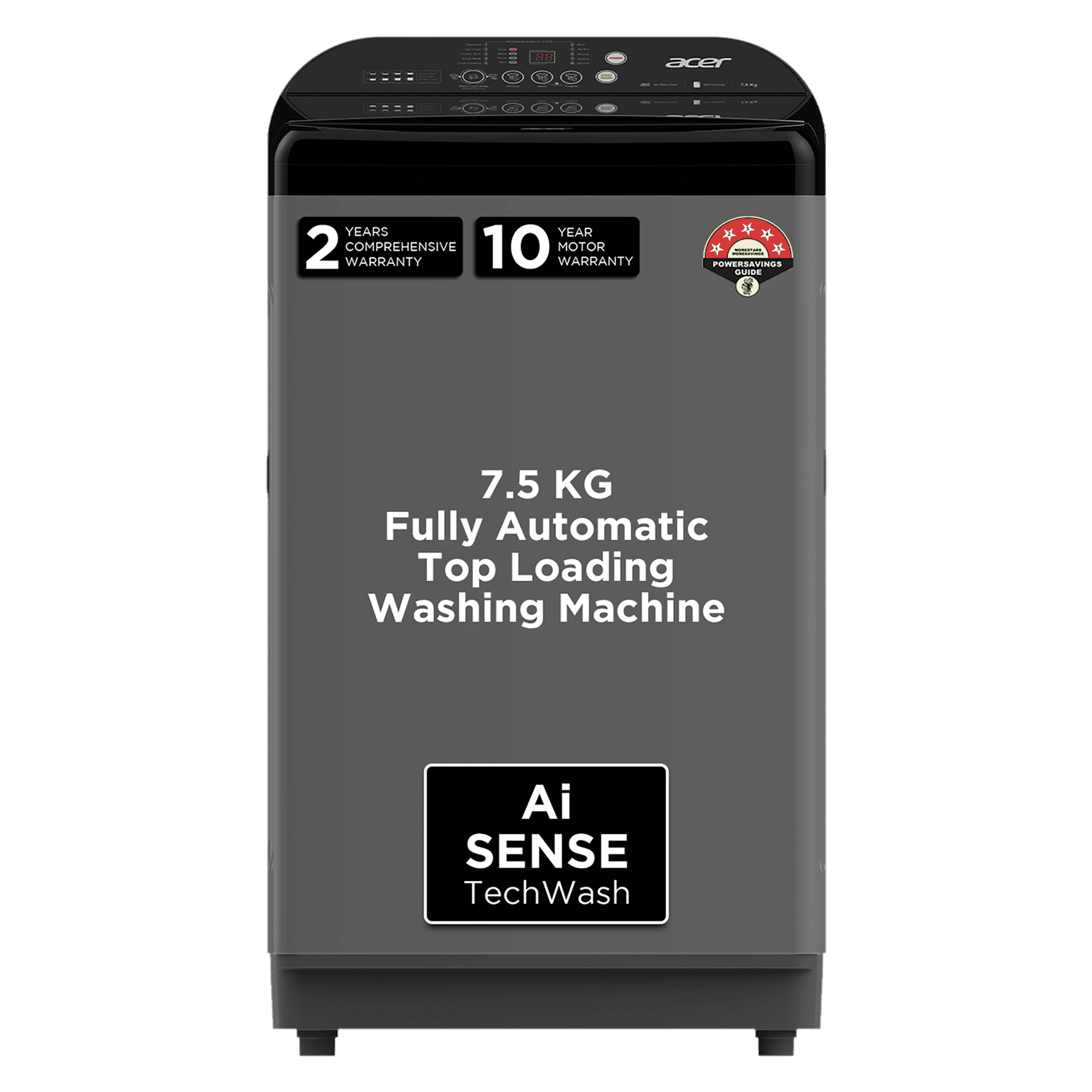 acer 7.5 kg 5 Star Fully Automatic Top Load Washing Machine (Halo Wash, AR75FATLP1GT, AiSense, Grey) acer 7.5 kg 5 Star Fully Automatic Top Load Washing Machine (Halo Wash, AR75FATLP1GT, AiSense, Grey)_1