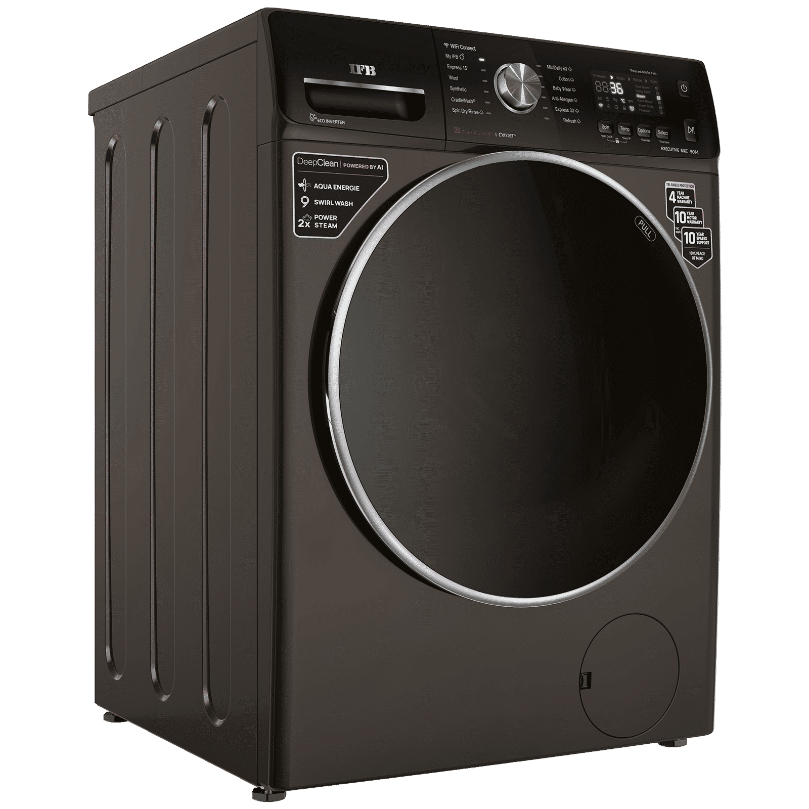 IFB 9 kg 5 Star Inverter Fully Automatic Front Load Washing Machine (Executive MXC, Voice Enabled, Mocha)_4