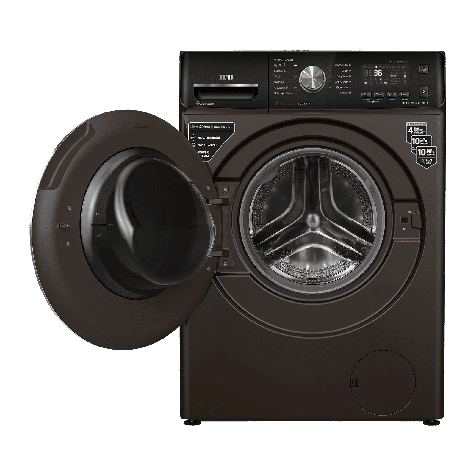 IFB 9 kg 5 Star Inverter Fully Automatic Front Load Washing Machine (Executive MXC, Voice Enabled, Mocha)_6