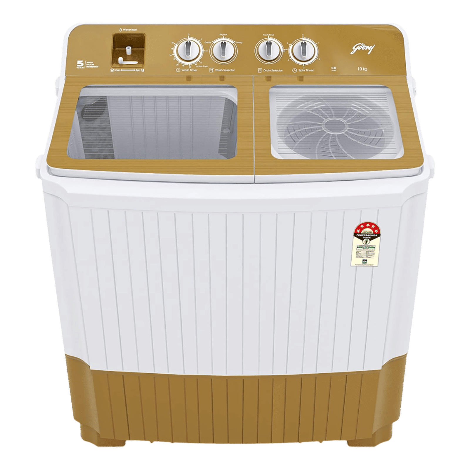 Godrej 10 kg 5 Star Semi Automatic Washing Machine with Tri-Roto Scrub Pulsator (Axis, Royal Gold)_2