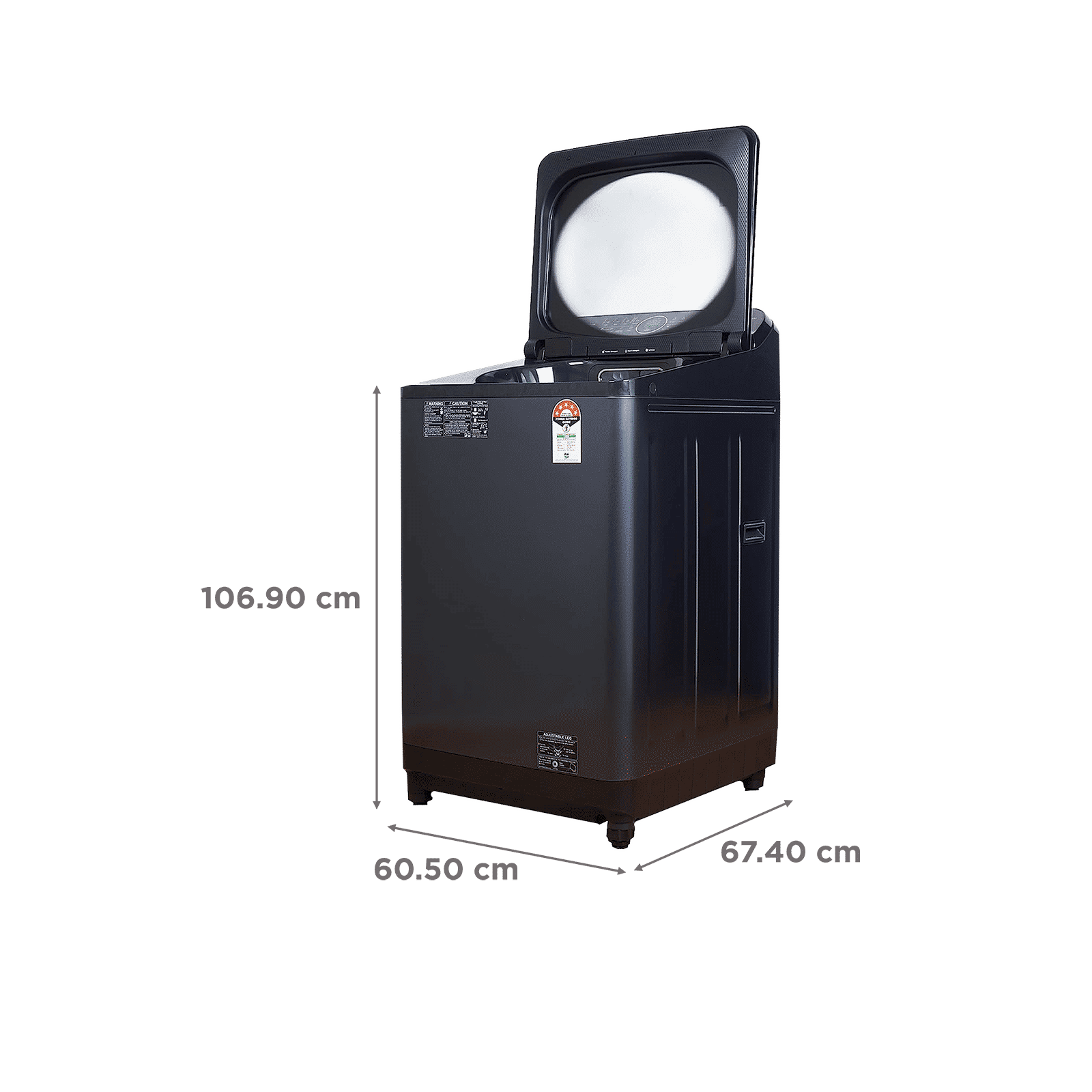 Panasonic 13.5 kg Inverter Fully Automatic Top Load Washing Machine (NA-FD135V1BB, In-built Heater, Black Silver)_3