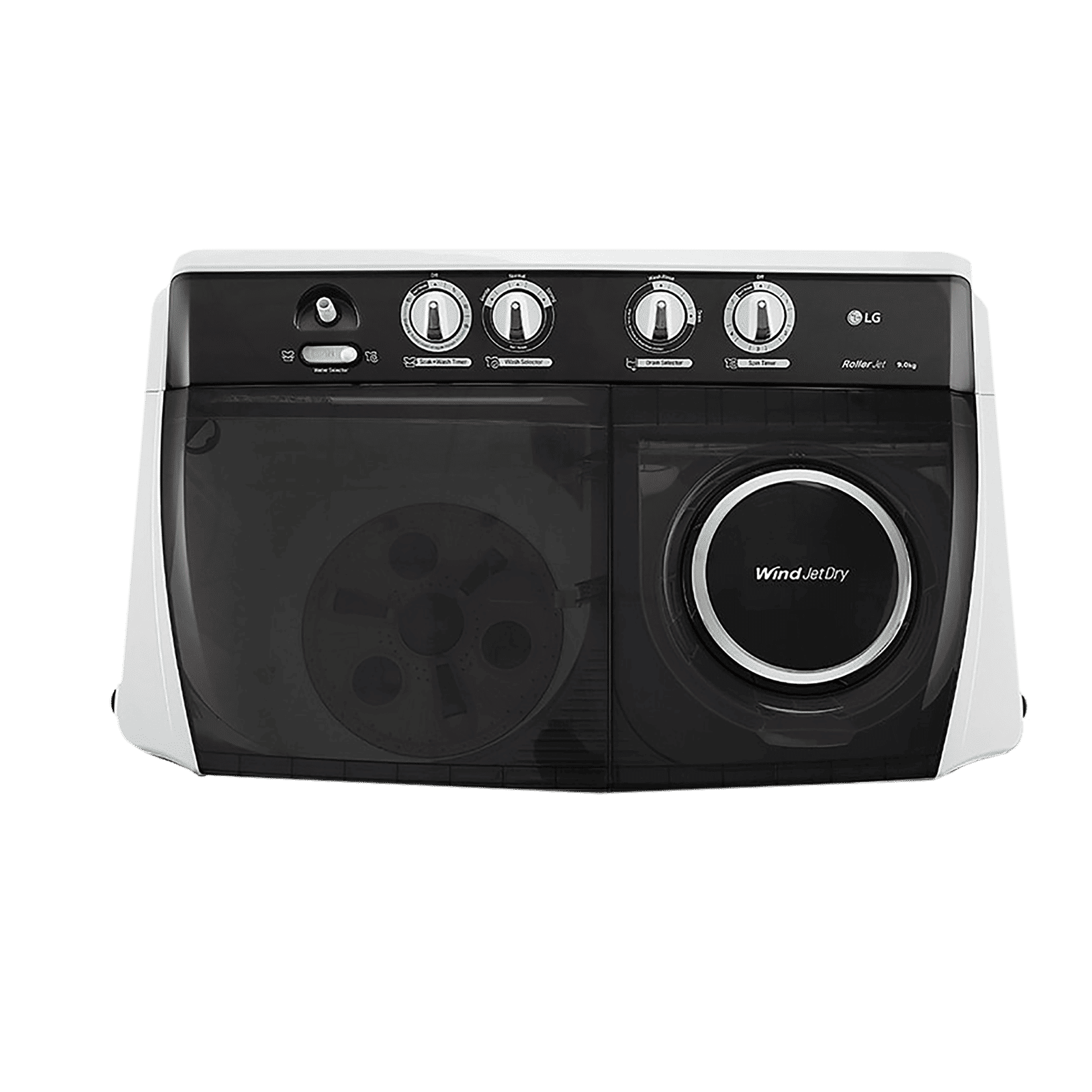 LG 9.5 kg 5 Star Semi Automatic Washing Machine with Roller Jet Pulsator (P955ASGAZ.ADGQEIL, Dark Grey)_4