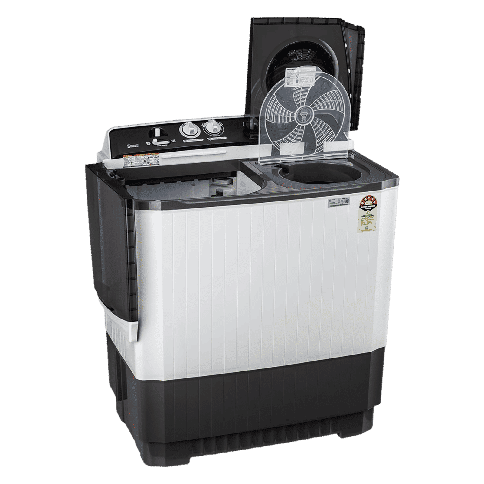 LG 9.5 kg 5 Star Semi Automatic Washing Machine with Roller Jet Pulsator (P955ASGAZ.ADGQEIL, Dark Grey)_7