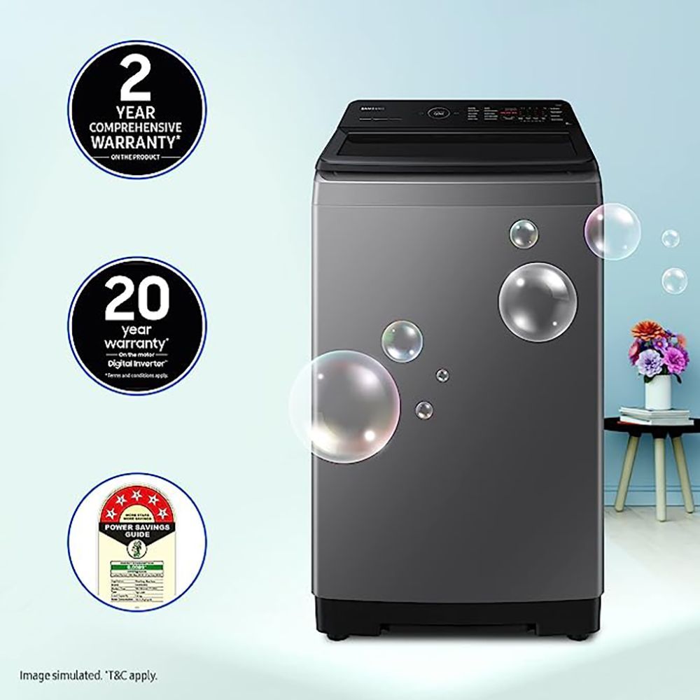 SAMSUNG 8 kg 5 Star Inverter Fully Automatic Top Load Washing Machine (WA80BG4542BDTL, Diamond Drum, Dark Gray)_15