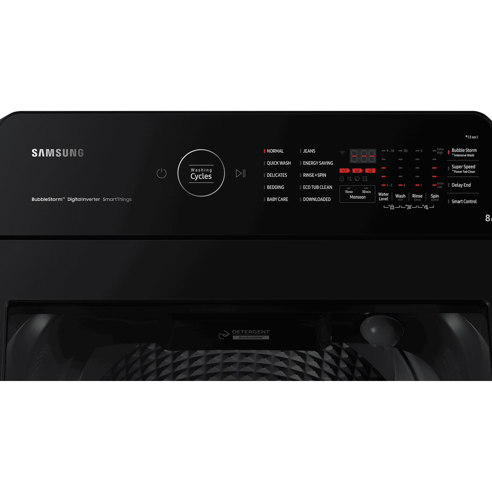 SAMSUNG 8 kg 5 Star Inverter Fully Automatic Top Load Washing Machine (WA80BG4542BDTL, Diamond Drum, Dark Gray)_4