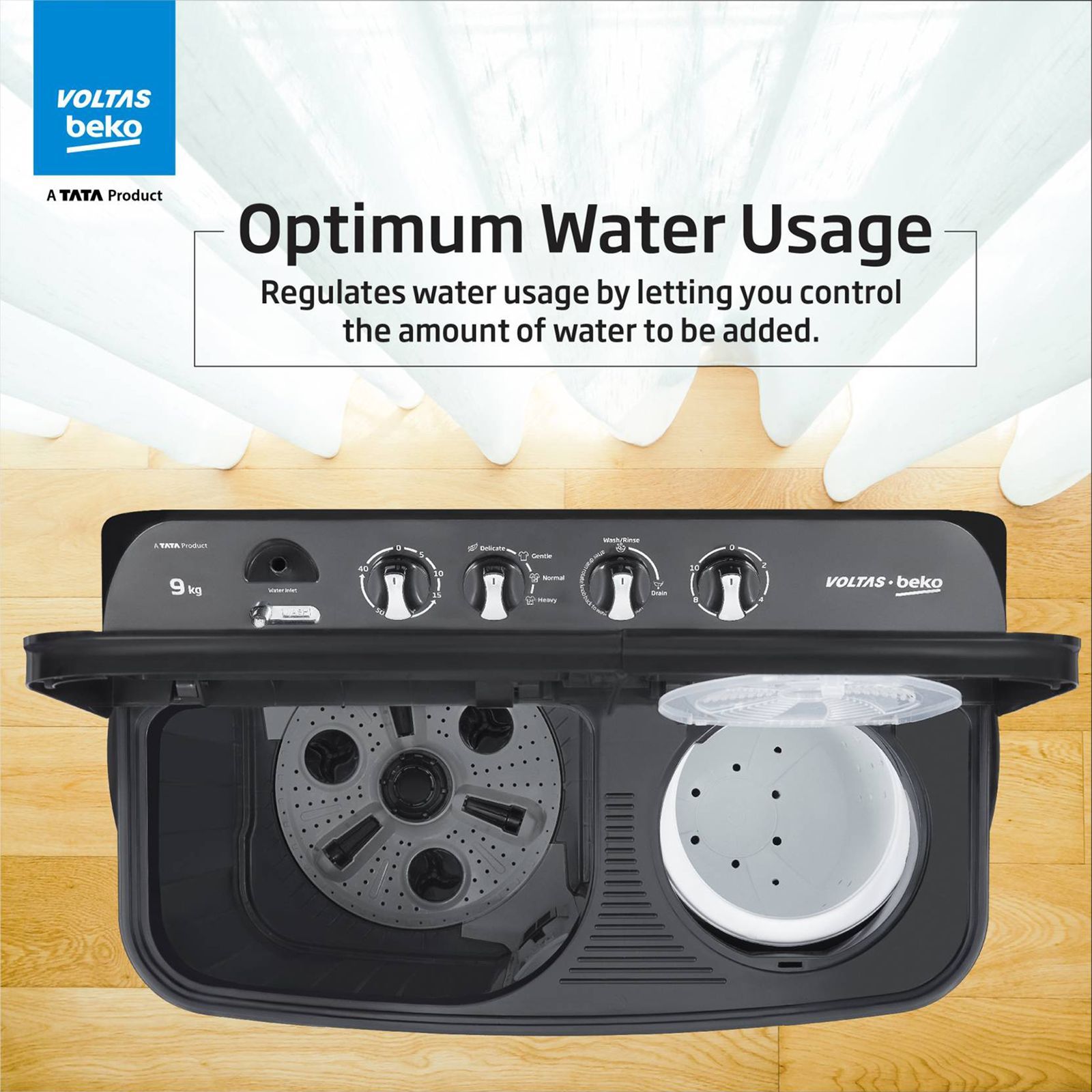 VOLTAS beko 9 kg 5 Star Semi Automatic Washing Machine with Cassette Filter (WTT90UDX/BKGR4KPTD, Black)_13