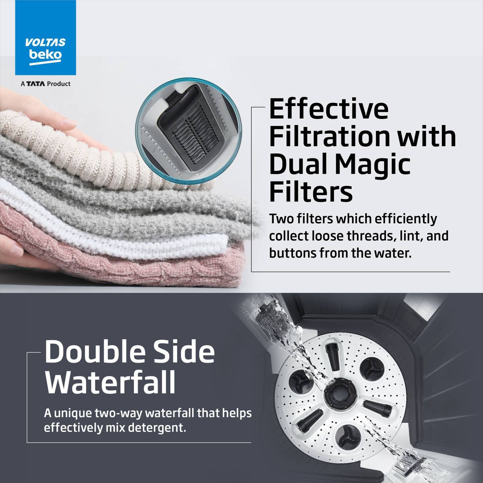 VOLTAS beko 9 kg 5 Star Semi Automatic Washing Machine with Cassette Filter (WTT90UDX/BKGR4KPTD, Black)_15