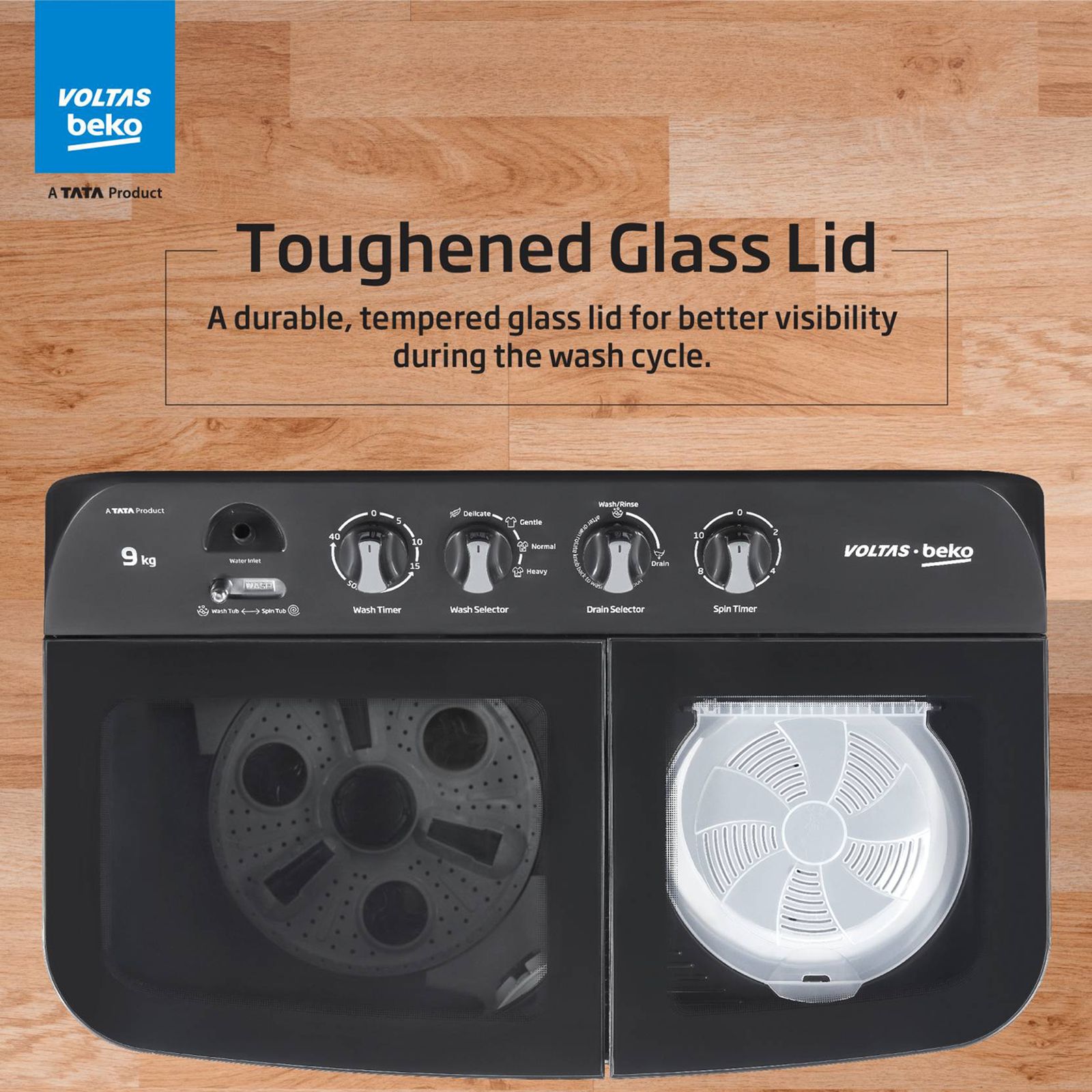 VOLTAS beko 9 kg 5 Star Semi Automatic Washing Machine with Cassette Filter (WTT90UDX/BKGR4KPTD, Black)_16