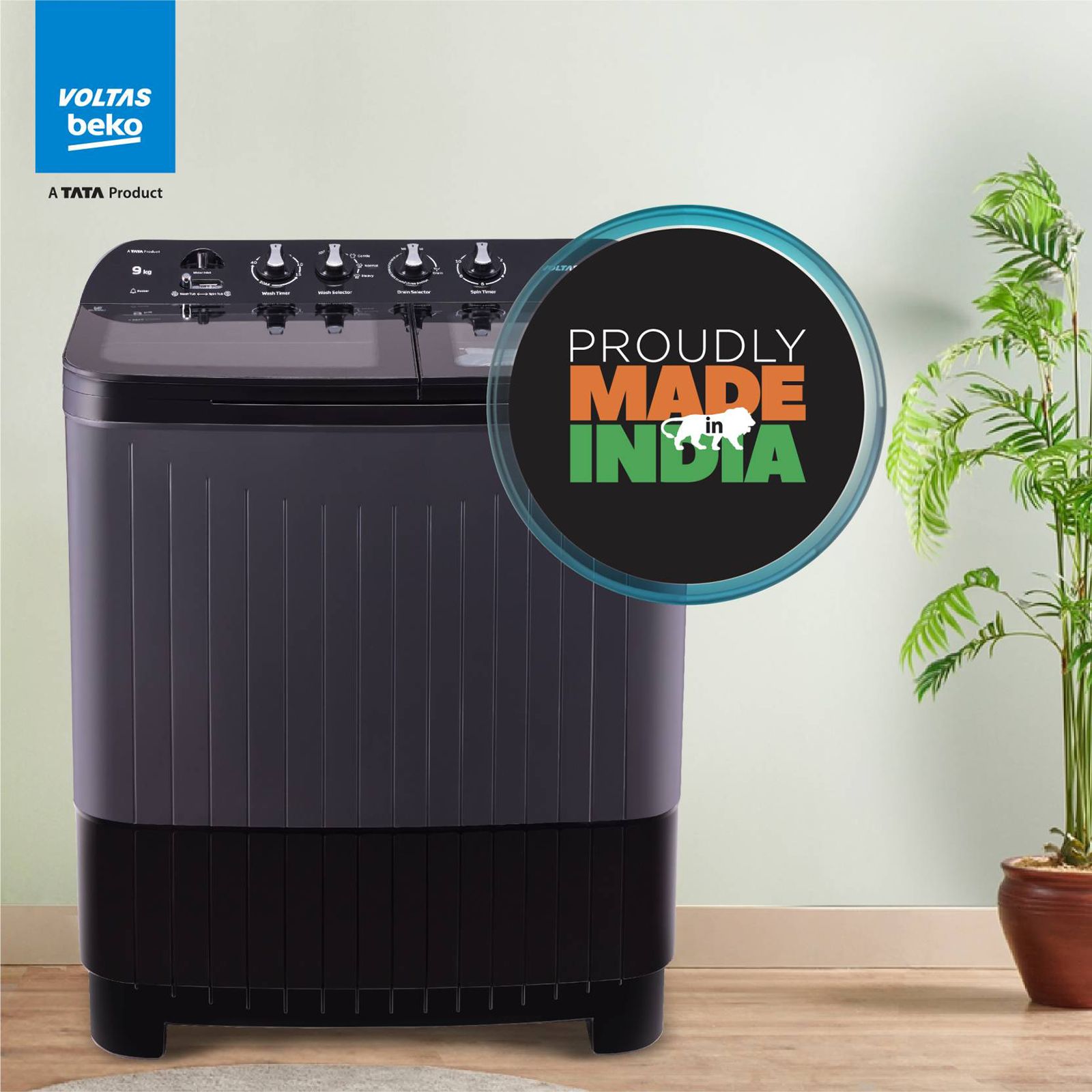 VOLTAS beko 9 kg 5 Star Semi Automatic Washing Machine with Cassette Filter (WTT90UDX/BKGR4KPTD, Black)_19