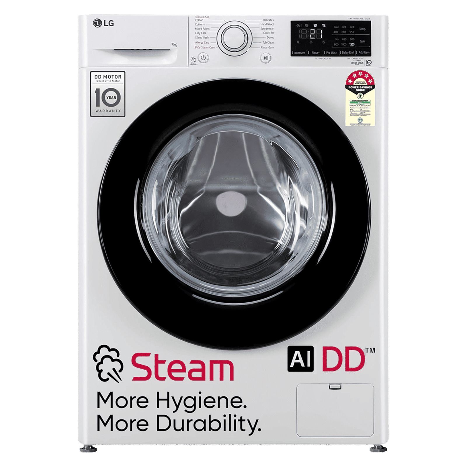 LG 7 kg 5 Star Inverter Fully Automatic Front Load Washing Machine (FHV1207Z2W, In-built Heater, White) LG 7 kg 5 Star Inverter Fully Automatic Front Load Washing Machine (FHV1207Z2W, In-built Heater, White)_1