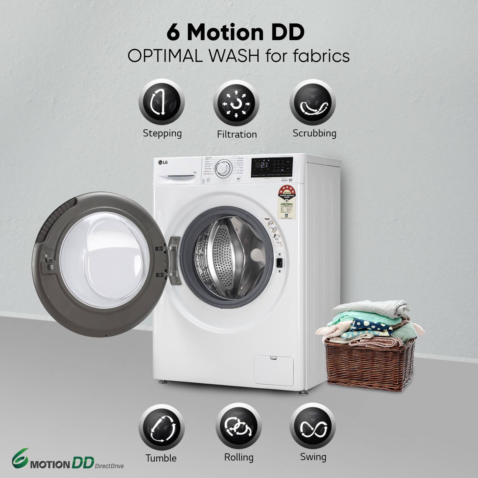 LG 7 kg 5 Star Inverter Fully Automatic Front Load Washing Machine (FHV1207Z2W, In-built Heater, White) LG 7 kg 5 Star Inverter Fully Automatic Front Load Washing Machine (FHV1207Z2W, In-built Heater, White)_20