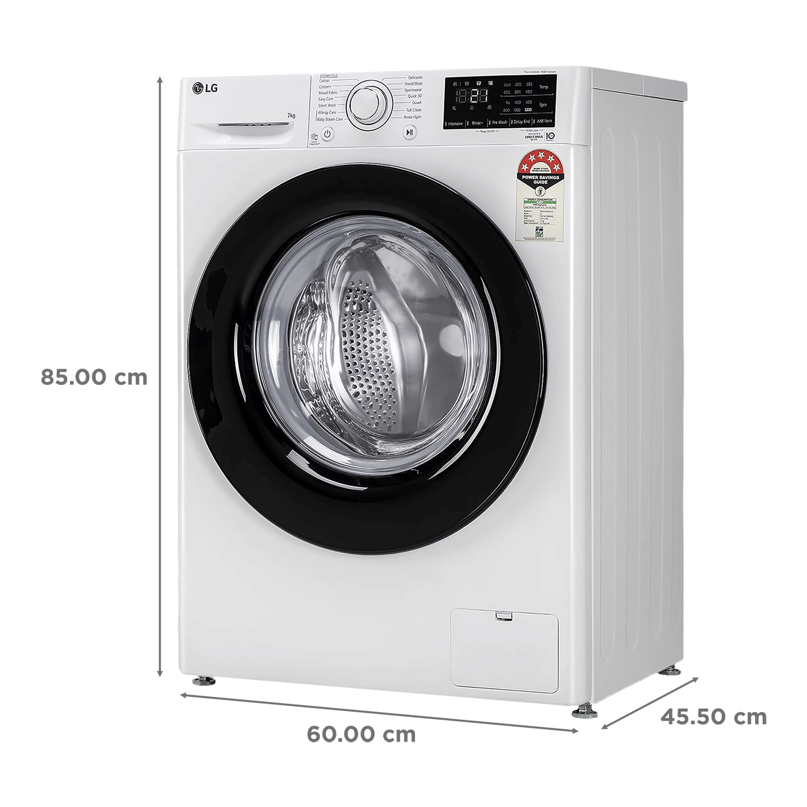 LG 7 kg 5 Star Inverter Fully Automatic Front Load Washing Machine (FHV1207Z2W, In-built Heater, White) LG 7 kg 5 Star Inverter Fully Automatic Front Load Washing Machine (FHV1207Z2W, In-built Heater, White)_3